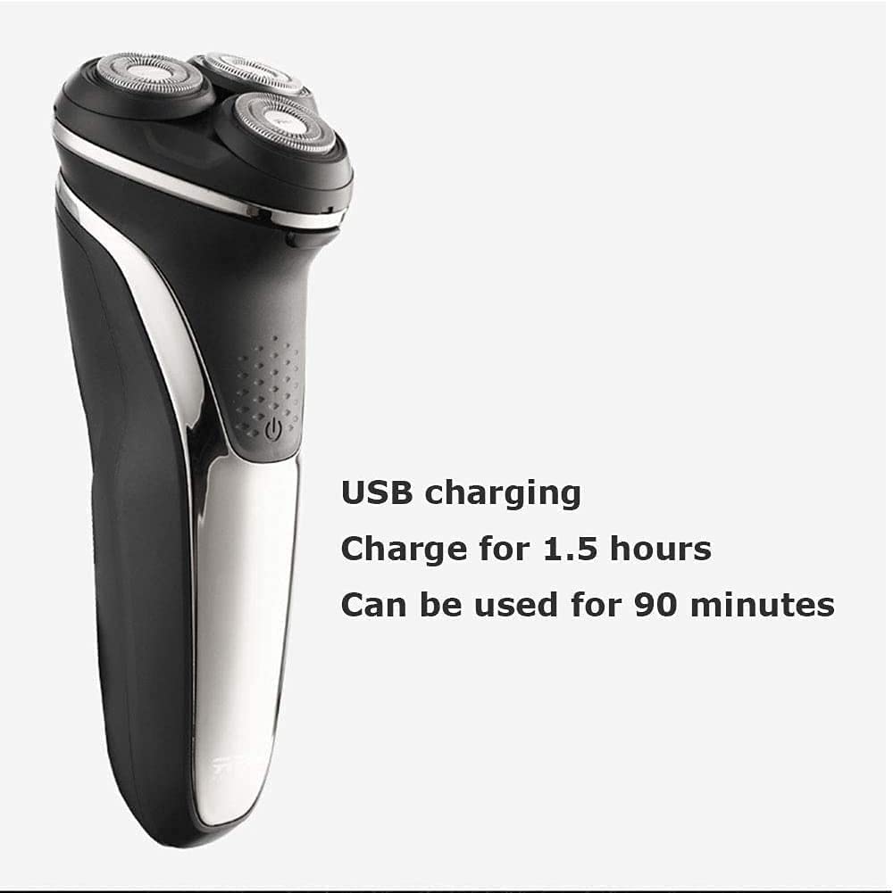 100% Waterproof Electric Shaver for Men - Wet & Dry Rotary Shaving Razor with Pop-up Trimmer | Powerful Motor, Low Noise | Perfect for Travel, Gym & Daily Grooming