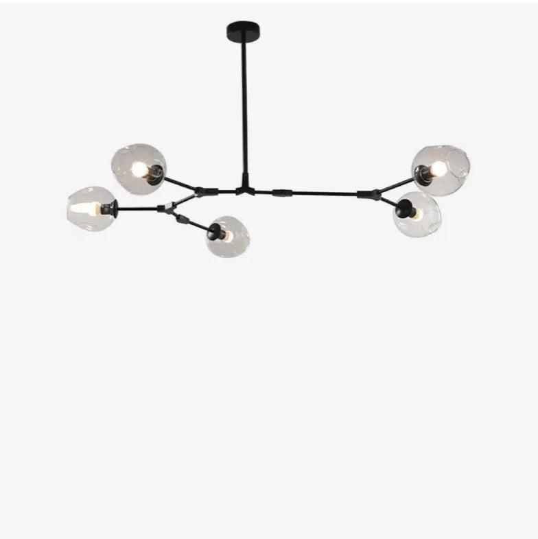 Modern Minimalist Transparent Glass Ball Chandelier - Elegant Ceiling Light Fixture for Living Room, Dining Room, and Bedroom Decor