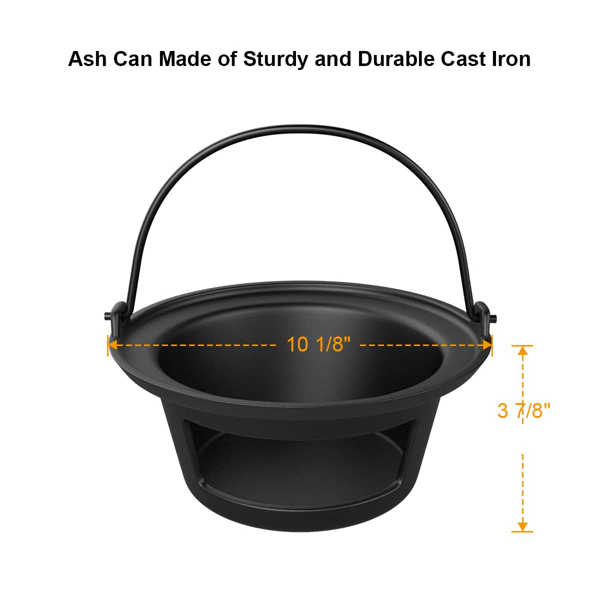 Cast Iron Ash Basket for Big Green Egg, Kamado Joe Classic & Louisiana Grill LG24 - Heavy Duty Charcoal Ash Can for Outdoor Grilling & BBQ Accessories - Perfect for Backyard Cookouts, Camping & Patio Parties
