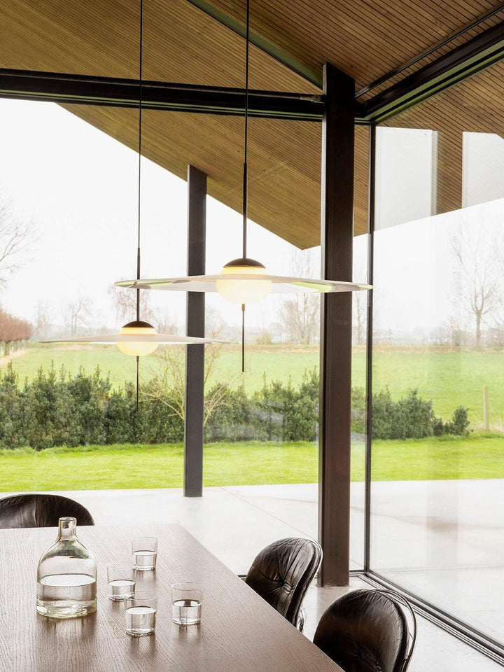 Modern Mono Pendant Light - Sleek Minimalist Hanging Fixture for Kitchen Island, Dining Room & Bedroom Lighting - Adjustable Height & Dimmable LED Bulb Compatible
