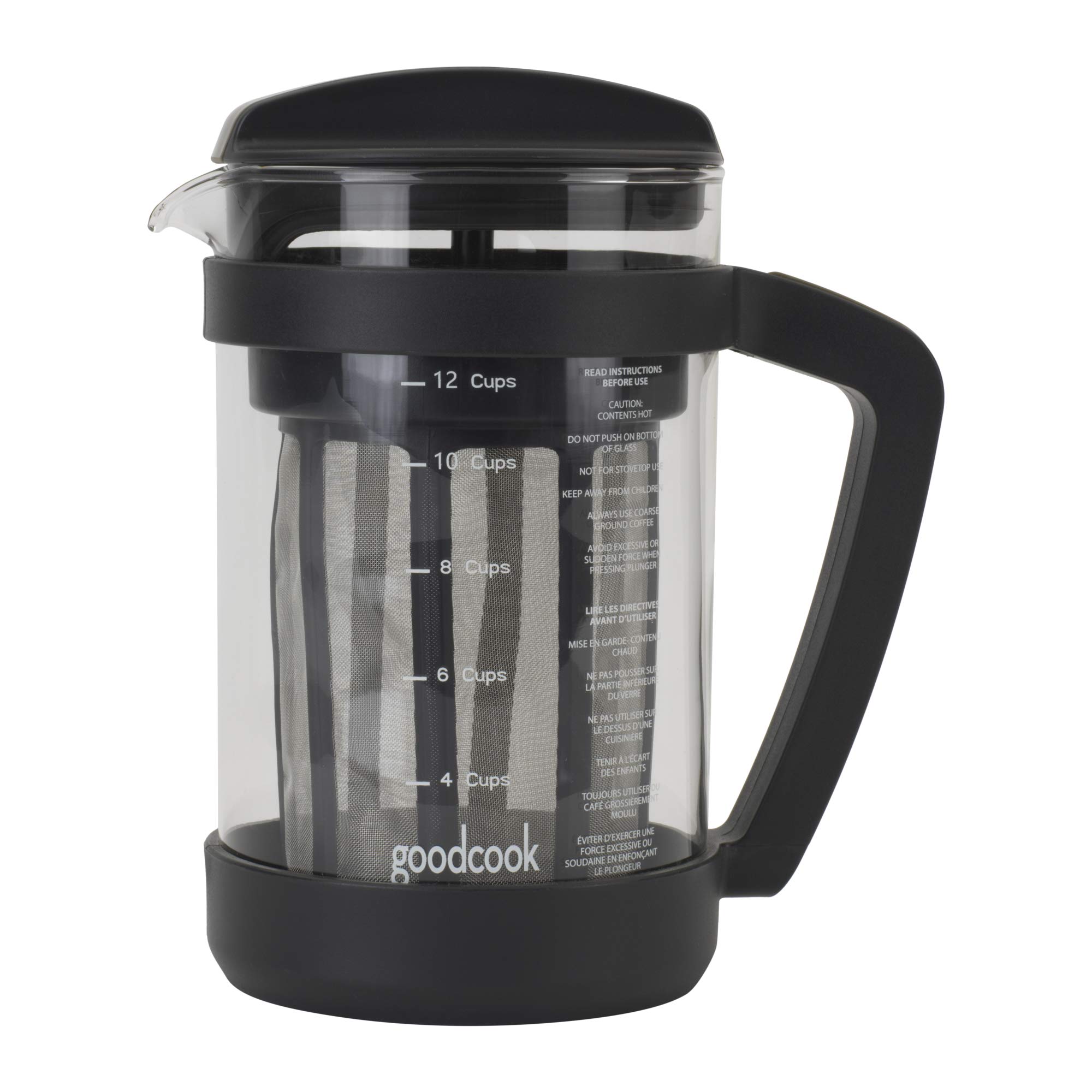 Goodcook Koffe 1.5L Glass Cold Brew Coffee Maker with BPA-Free Plastic Frame - Perfect for Iced Coffee, Office Use & Home Brewing