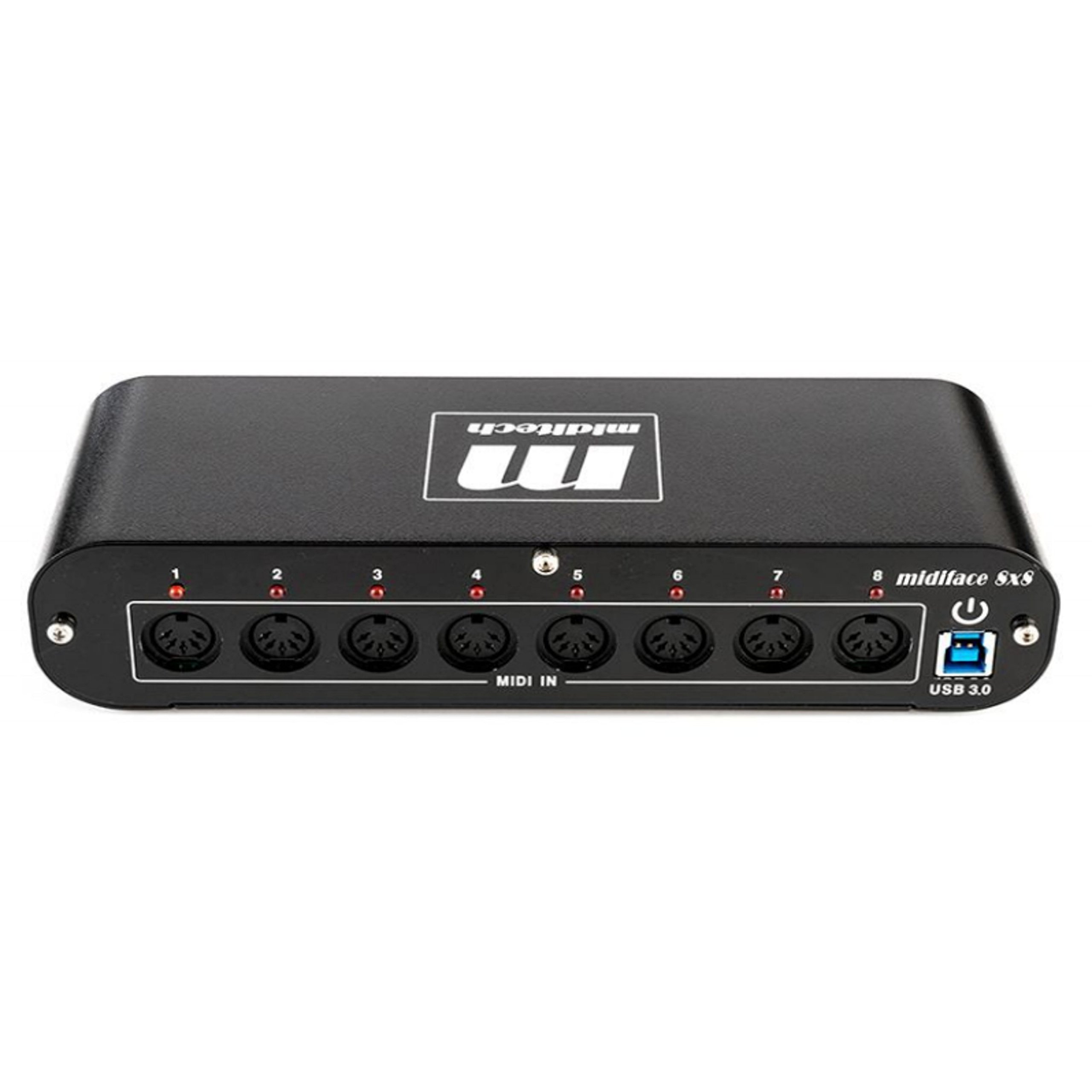 Professional 8x8 MIDI Interface for Music Production - MIDIface USB Audio Device for Studio Recording, Live Performance & DJ Setup