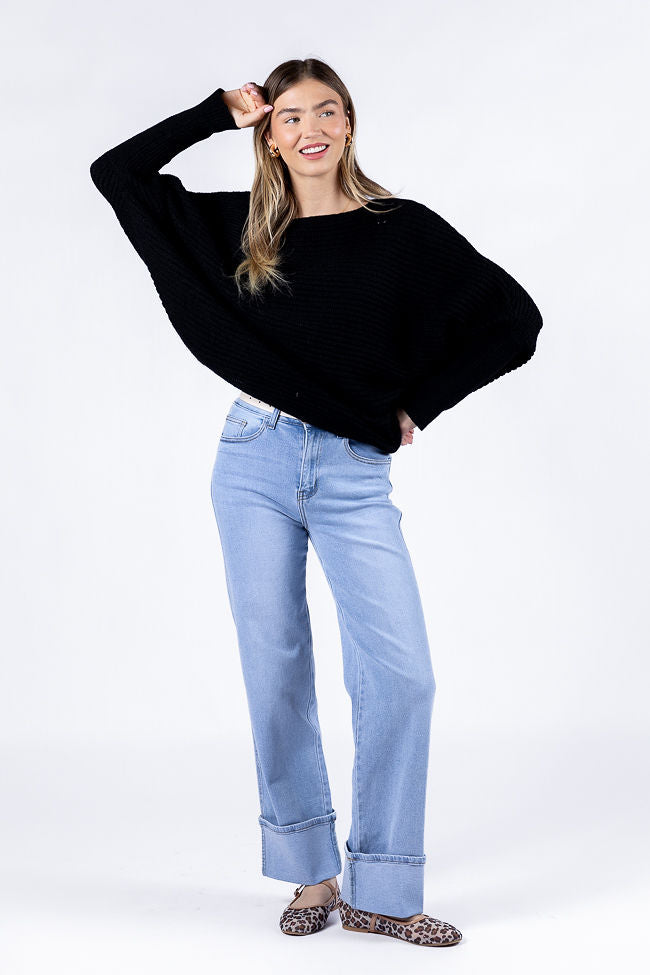 Camila Light Wash Wide Leg Cuffed Jeans for Women - High Waist Distressed Denim Pants - Casual & Chic Outfit for Streetwear, Date Night, and Everyday Wear
