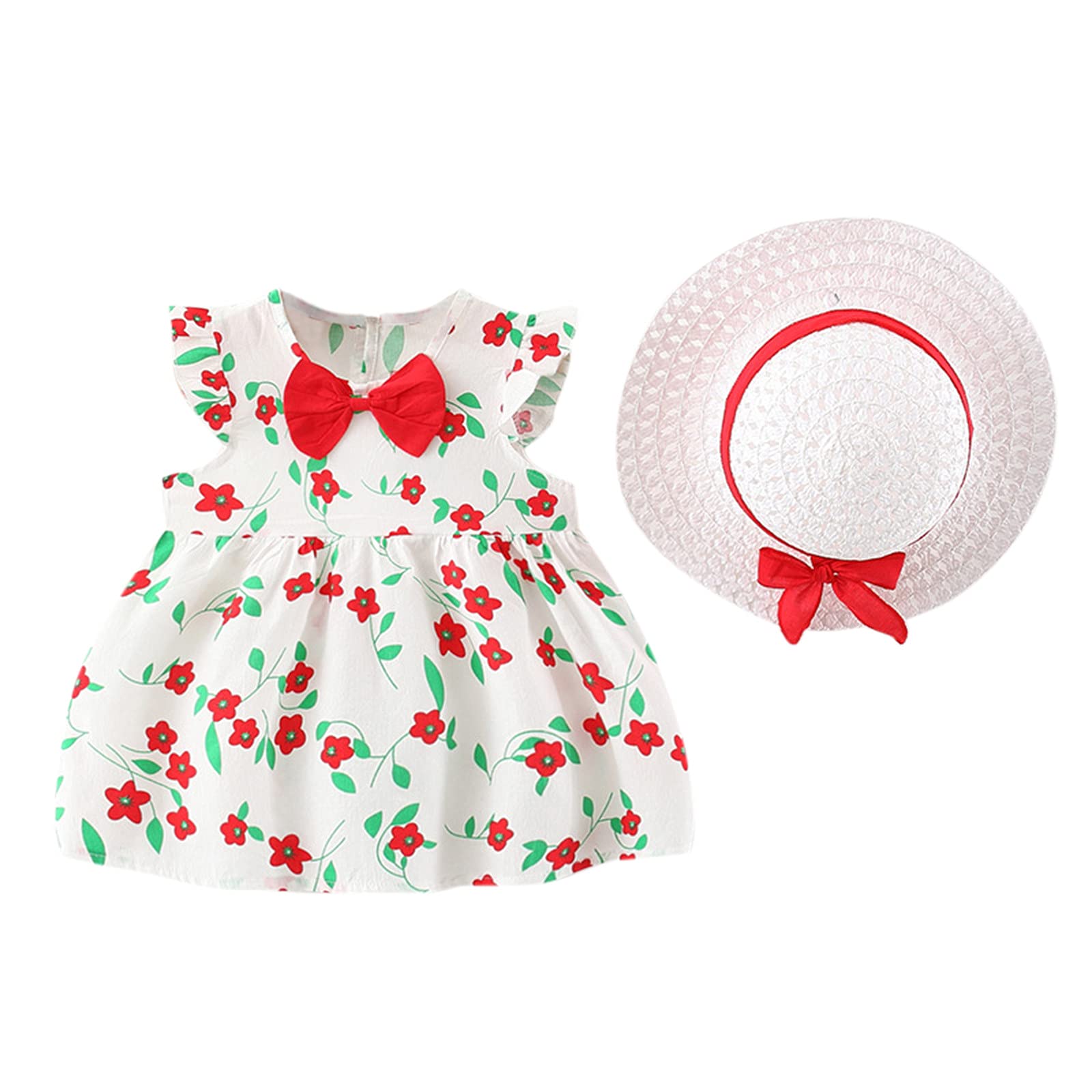 Ruched Sleeveless Floral Summer Dress for Toddler Girls - Cute Princess Baby Clothes for Outdoor Play & Birthday Parties