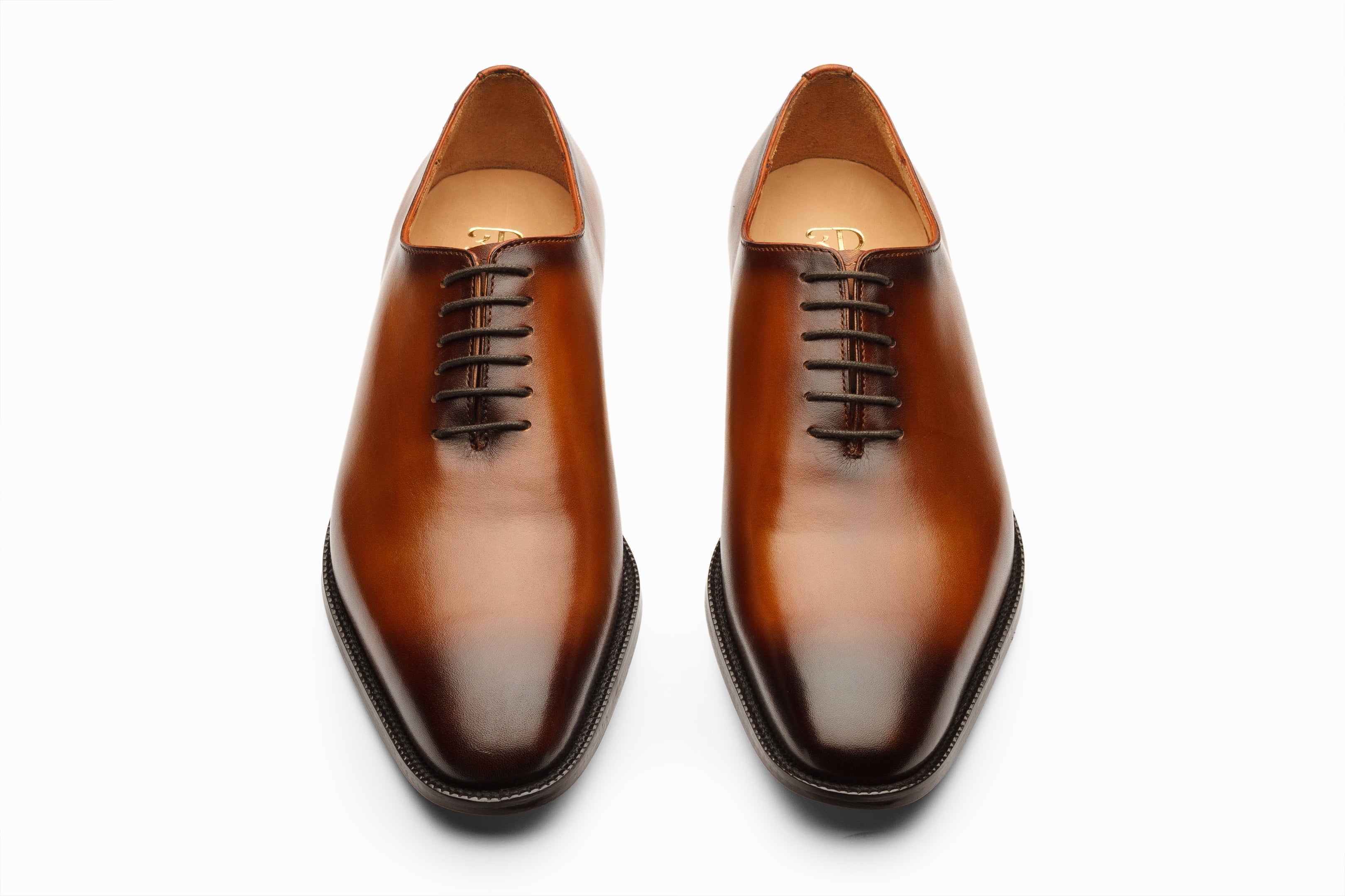 Premium Wholecut Oxford Shoes for Men - Brown Patina Finish Leather Dress Shoes - Perfect for Business, Formal Events & Weddings