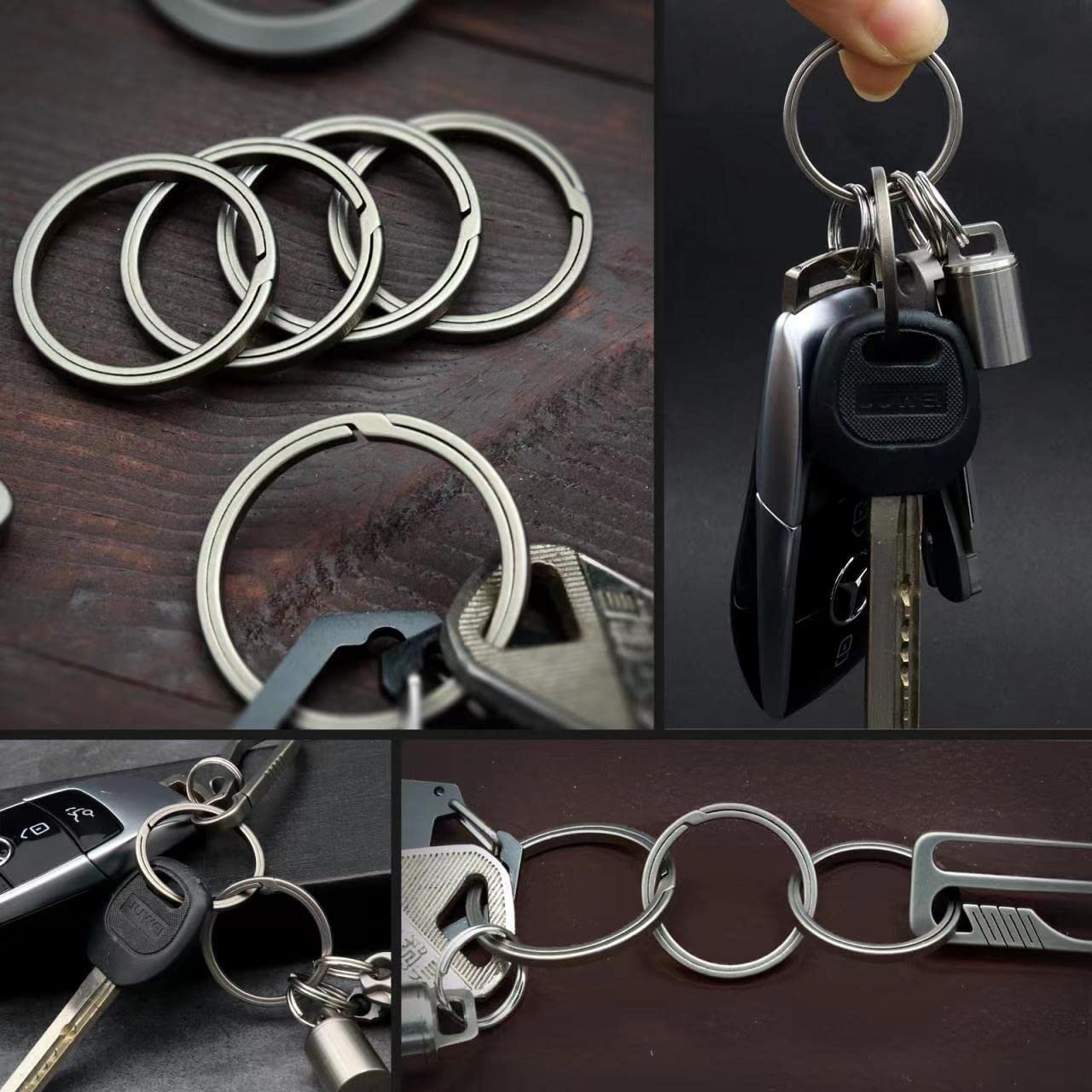 Titanium Keychain Carabiner - Quick Release Key Ring for Outdoor & Travel
