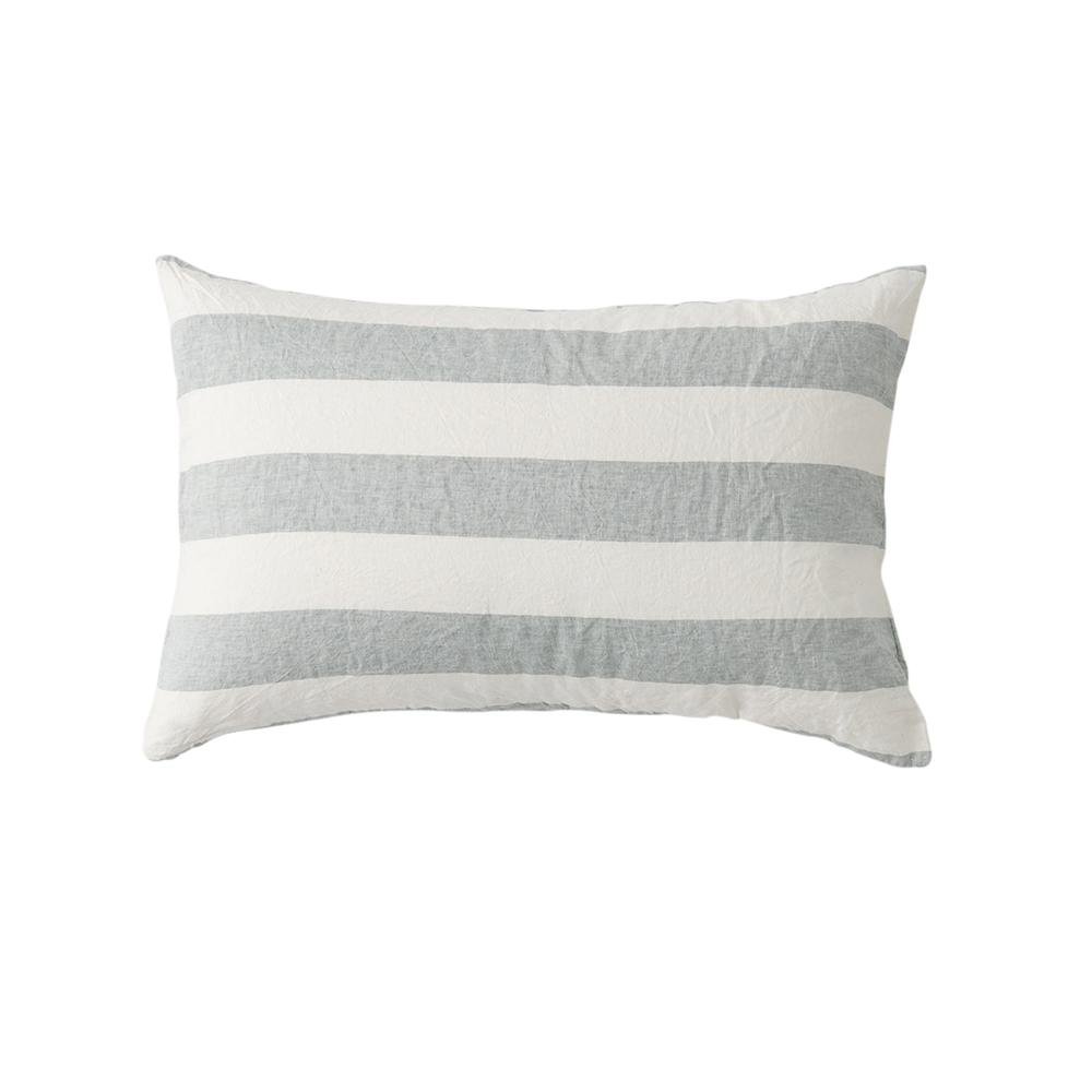 Premium 100% Linen Pillowcase Set - Soft & Breathable Fog Stripe Design - Perfect for Bedroom, Guest Room & Hotel Use