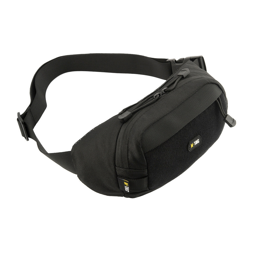 M Tac Waist Bag Black - Durable & Adjustable Fanny Pack for Hiking, Running, Travel & Outdoor Activities