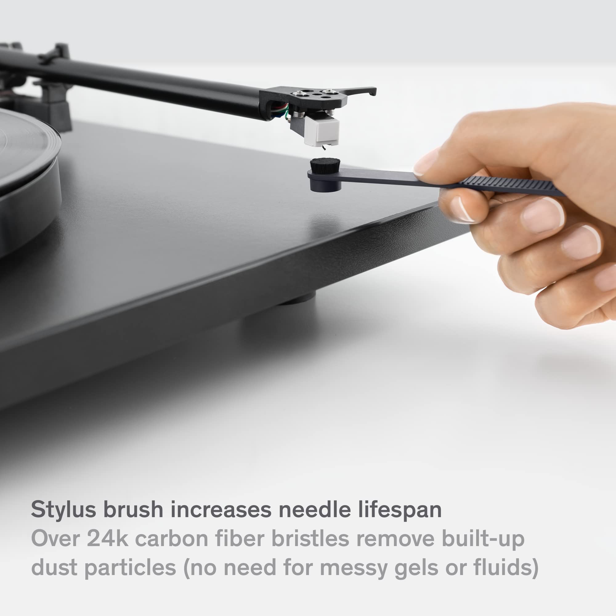 6-Piece Vinyl Record Cleaning Kit - Velvet Brush, Stylus Cleaner, Cleaning Solution, Nylon Brush & Metal Case - Essential for Vinyl Enthusiasts & DJs - Perfect for Home & Studio Use