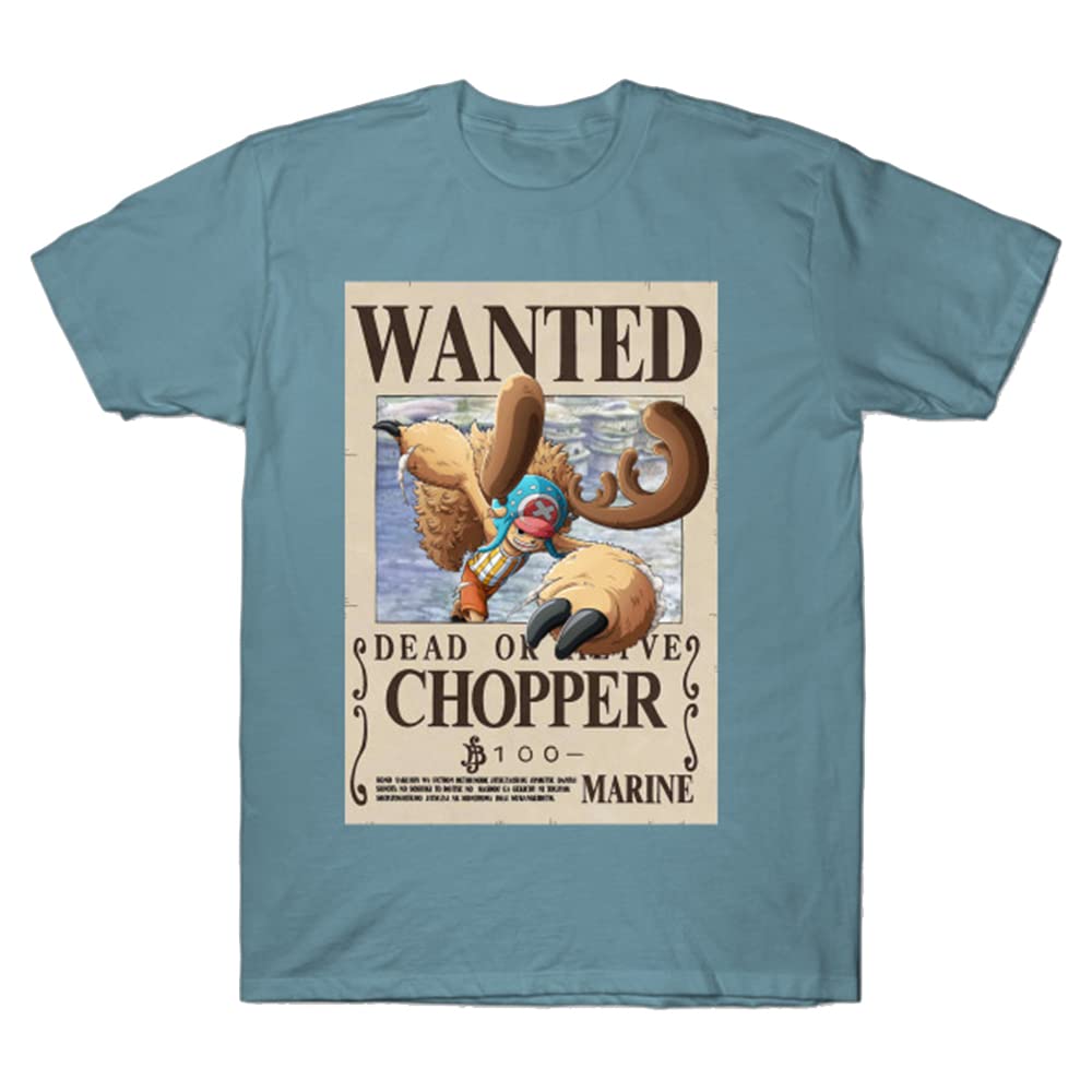 One Piece Anime Chopper Wanted T-Shirt - Custom Printed Graphic Tee for Cosplay, Anime Conventions & Casual Wear
