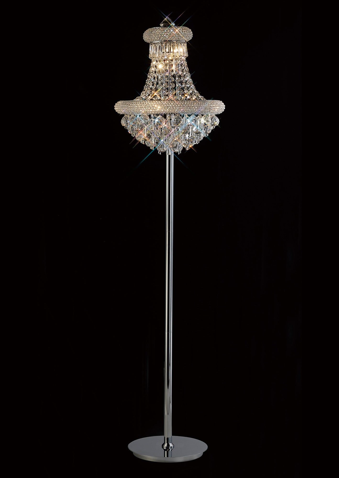 Alexandra 6-Light E14 Floor Lamp in Gold/Polished Chrome - Modern Living Room Lighting for Home Decor & Bedroom Ambience