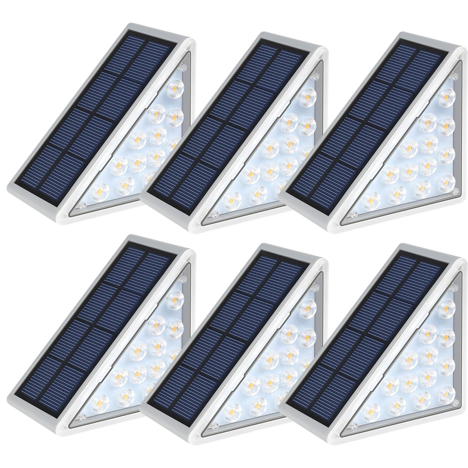 Solar Powered LED Step Lights - Waterproof Outdoor Stair Lighting (6 Pack) | IP67 Solar Deck Lights for Yard, Garden, Pathway, Driveway & Porch | Perfect for Nighttime Safety and Landscape Decoration