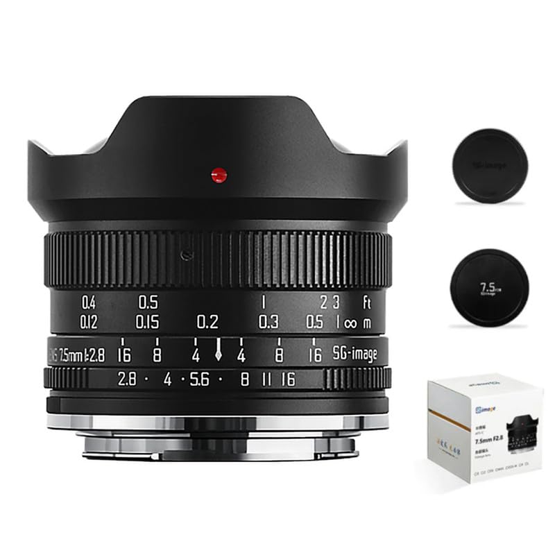 SGimage 7.5mm F2.8 Ultra Wide Angle Fisheye Lens for Micro 4/3 Mount Cameras | 170° Field of View | Lightweight 326g Metal Construction | Perfect for Starry Sky Photography, Landscape & Architecture Shots | Ideal for Travel, Vlogging & Creative Photography