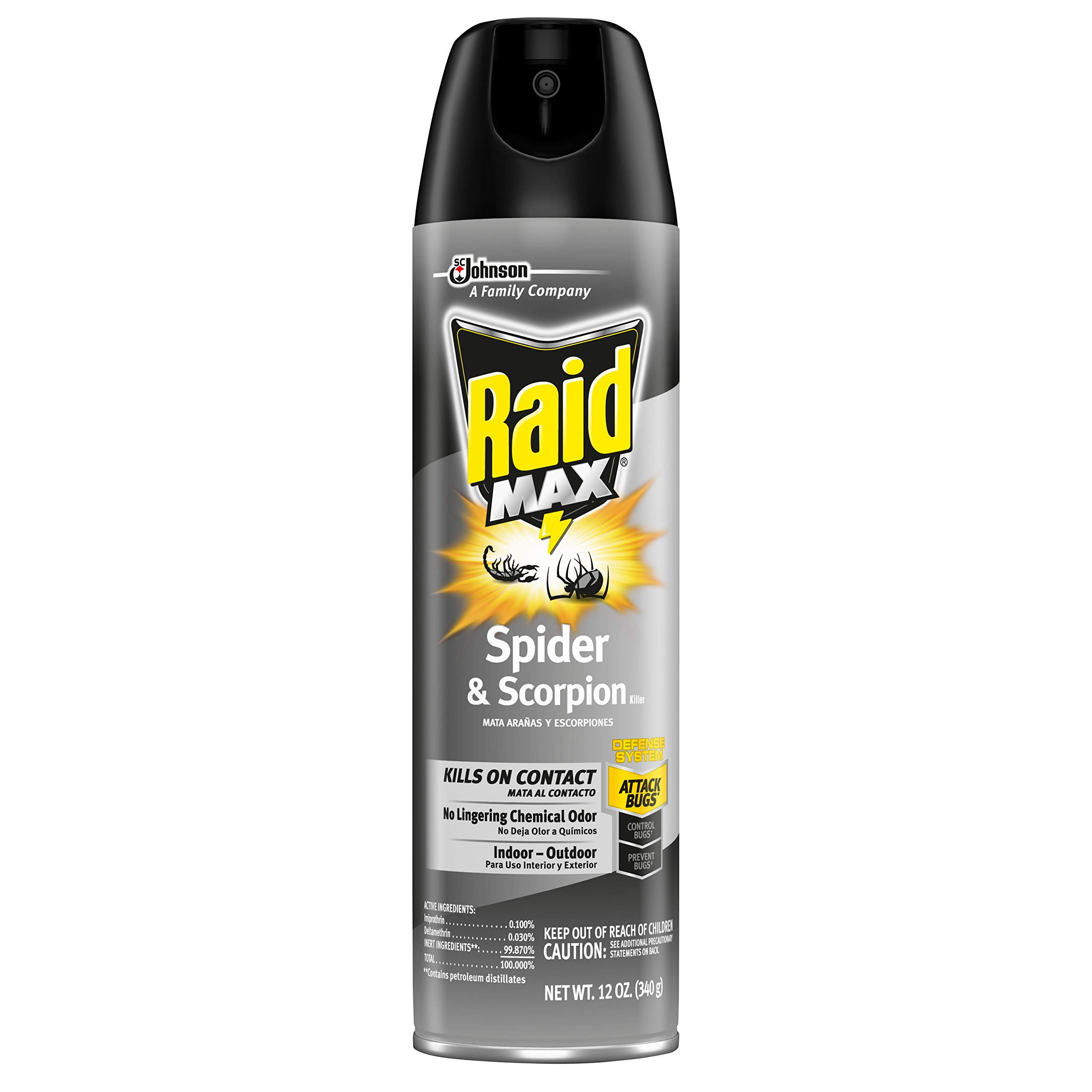 RAID Spider & Scorpion Killer Spray - Fast-Acting Insecticide for Home & Outdoor Use - Eliminates Spiders, Scorpions & Other Pests - Ideal for Basements, Garages & Camping Trips