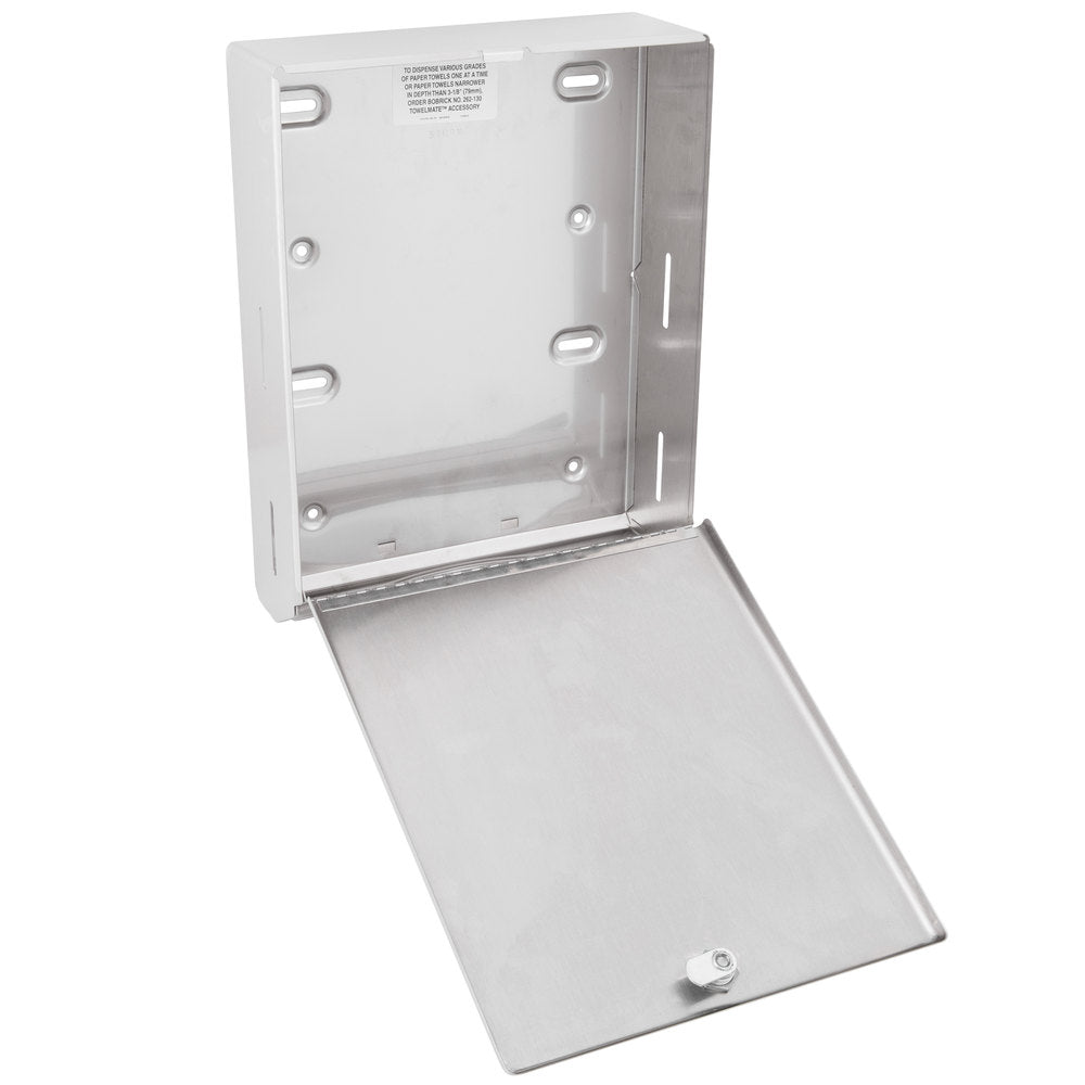Bobrick B2620 ClassicSeries Paper Towel Dispenser with Knob Latch - Surface Mounted Satin Finish for Restrooms, Kitchens & Commercial Spaces