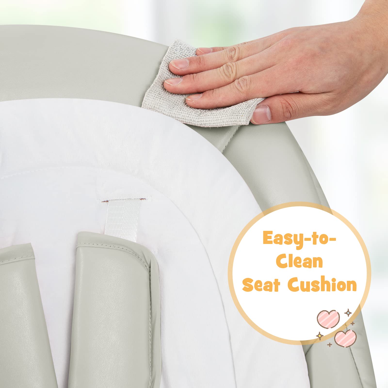 **HONEY JOY 3-in-1 Baby Swing & Convertible High Chair for Infants & Toddlers – Portable Infant Swing with Music, Wheels & Double Food Tray – Compact, Easy-Folding Booster Seat (Gray) – Perfect for Home, Travel & Daycare Use**