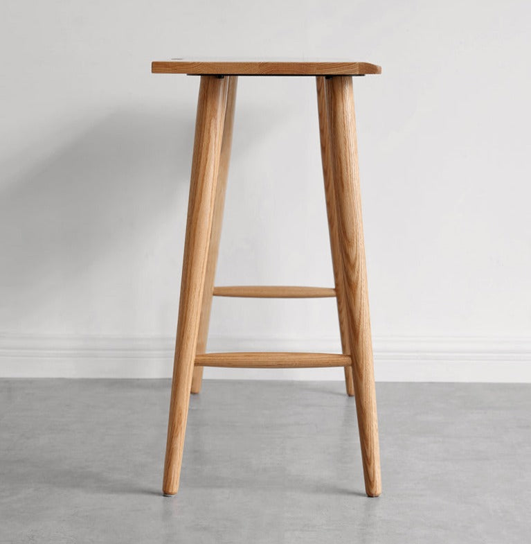 Solid Oak & Cherry Wood Narrow Office Desk - Compact Workspace Solution for Small Spaces & Home Offices