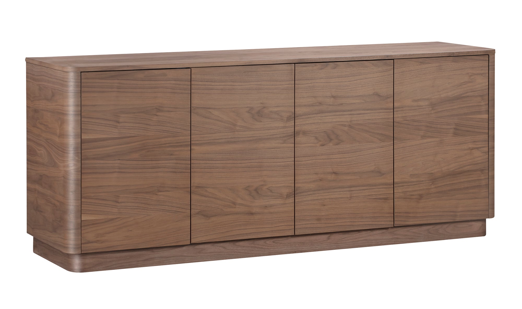 Modern Roundoff Sideboard with Walnut Finish - Stylish Storage Cabinet for Living Room, Dining Room & Entryway