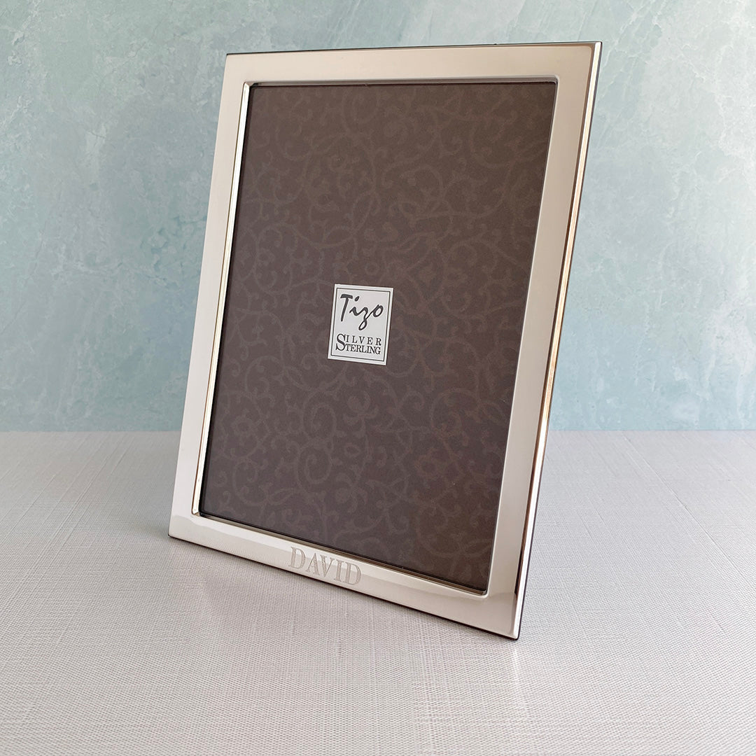 Sterling Silver 8x10 Flat Plain Picture Frame - Elegant Photo Display for Home, Office & Gifts