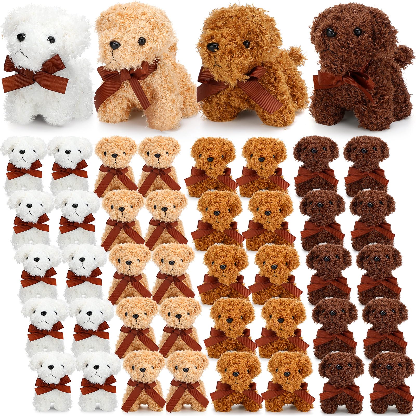 Liliful 40 Pcs 5 Inch Mini Plush Stuffed Animal Dogs - Bulk Small Soft Plush Toy Puppies for Kids Birthday Party Favors, Goodie Bag Fillers, Carnival Prizes, Classroom Rewards & Back to School Gifts - Perfect for Baby Showers, Easter Baskets & Christmas Stocking Stuffers