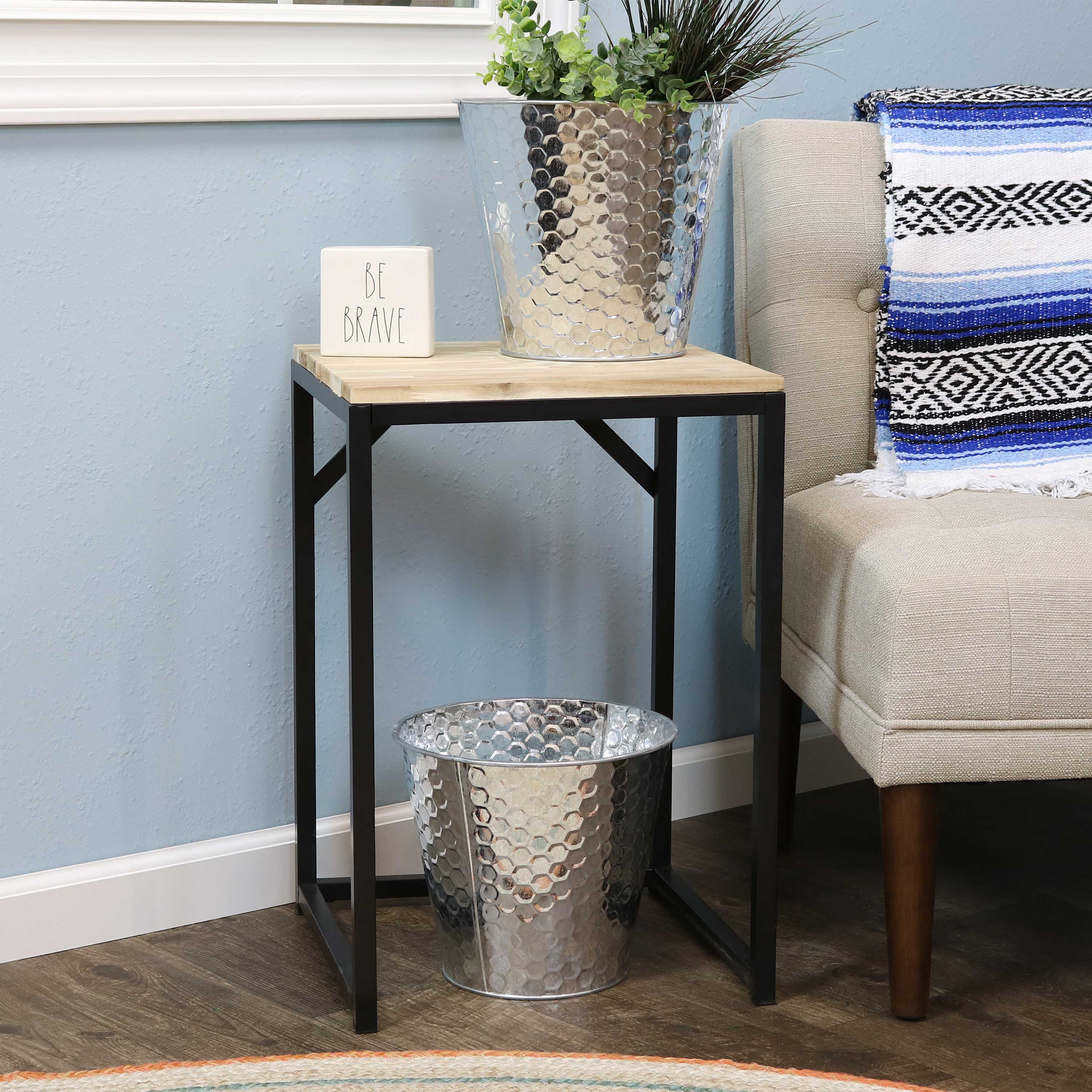 Galvanized Steel Buckets with Hexagon Pattern - Set of 4 Rust-Proof Decorative Pails for Farmhouse, Garden & Outdoor Decor | Perfect for Planters, Storage & Home Organization