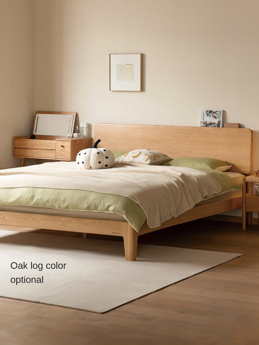 Solid Oak Wood High Back King Size Bed Frame - Sturdy & Elegant for Master Bedroom, Guest Room, or Luxury Hotel Decor