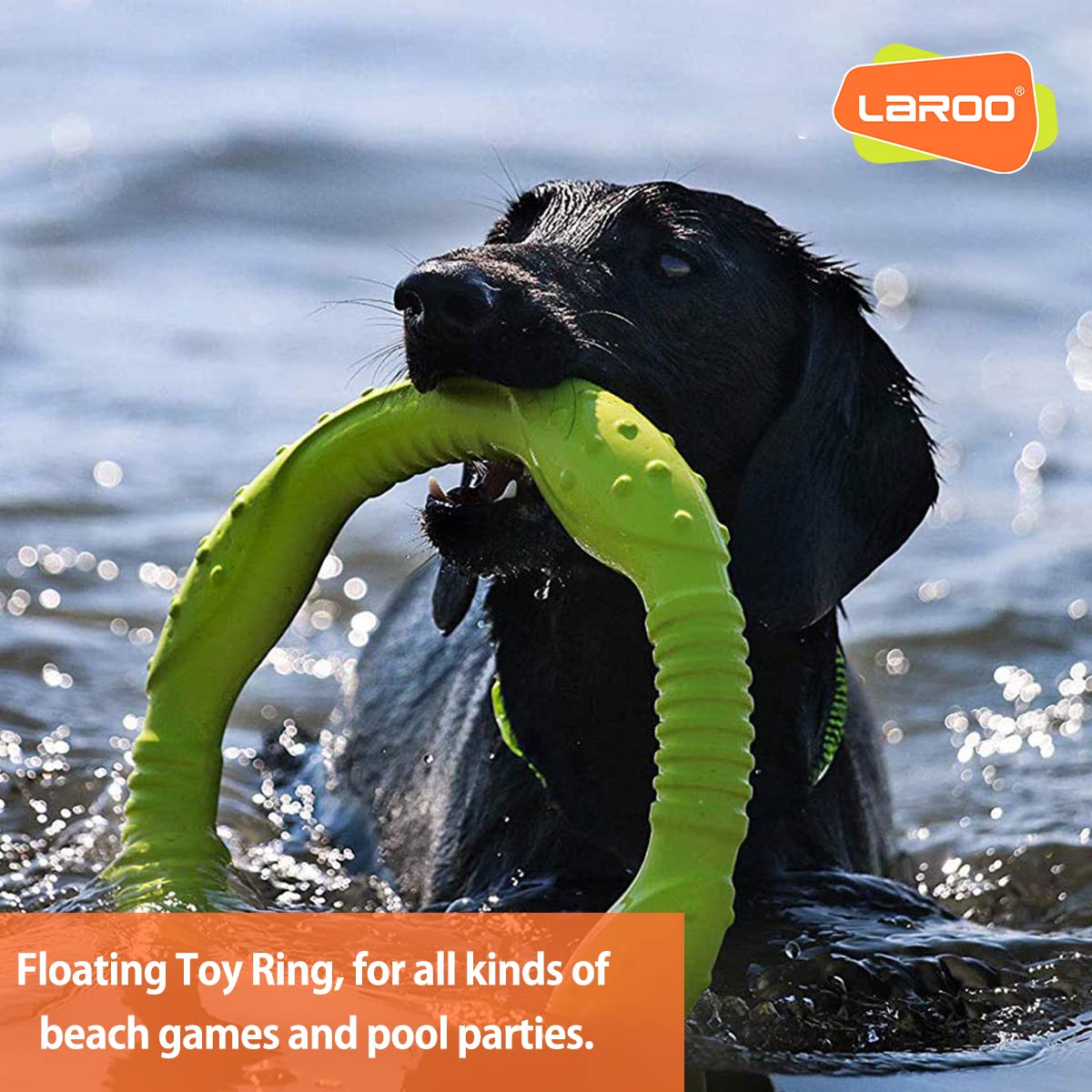 LaRoo Durable Floating Flying Dog Disc Toy - Outdoor Fetch & Chew Toy for Medium & Large Dogs - Summer Training & Play - Large Green (30cm) - Perfect for Beach, Park & Backyard Fun