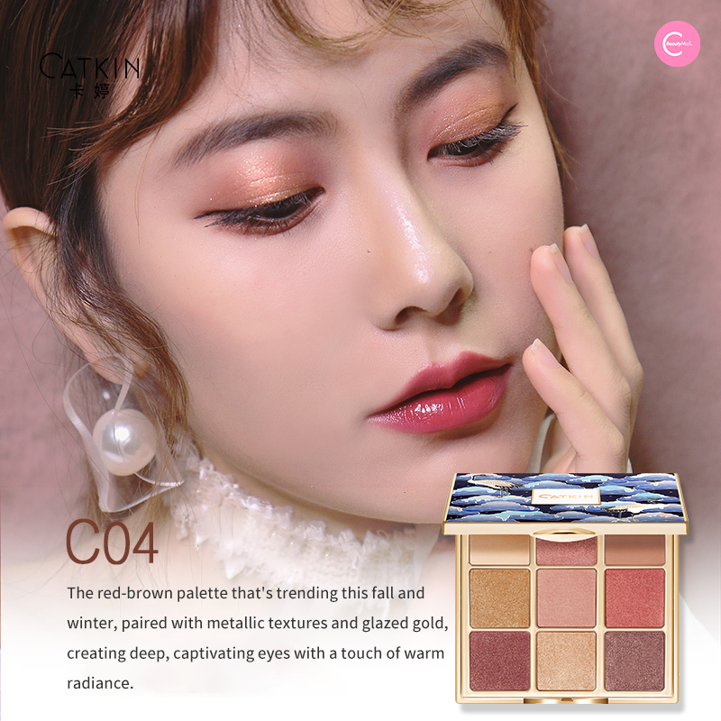 CATKIN Summer Forest 9-Color Eyeshadow Palette - Highly Pigmented, Long-Lasting Makeup for Day & Night Looks - Perfect for Parties, Weddings & Everyday Wear