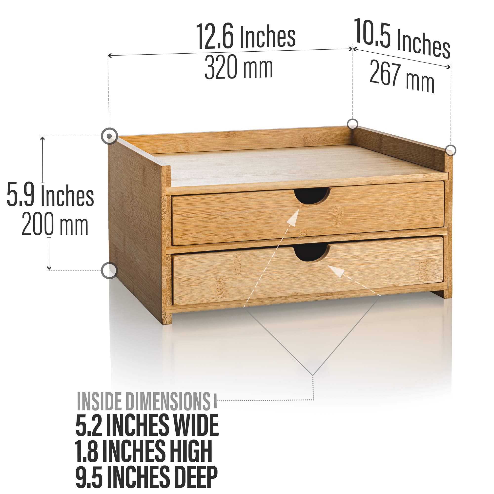 Prosumer's Choice 2-Tier Desk Organizer with Dual Pull-Out Drawers - Compact Countertop Storage for Documents, Papers & Office Supplies - Space-Saving Fully Assembled Office Organization Solution - Perfect for Home Office, Workspace & Study Desk Accessories