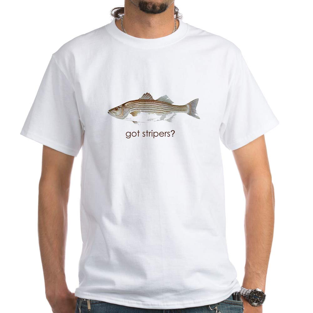 Got Stripers? White Cotton T-Shirt for Men & Women - Comfortable Casual Tee for Fishing Enthusiasts & Outdoor Activities