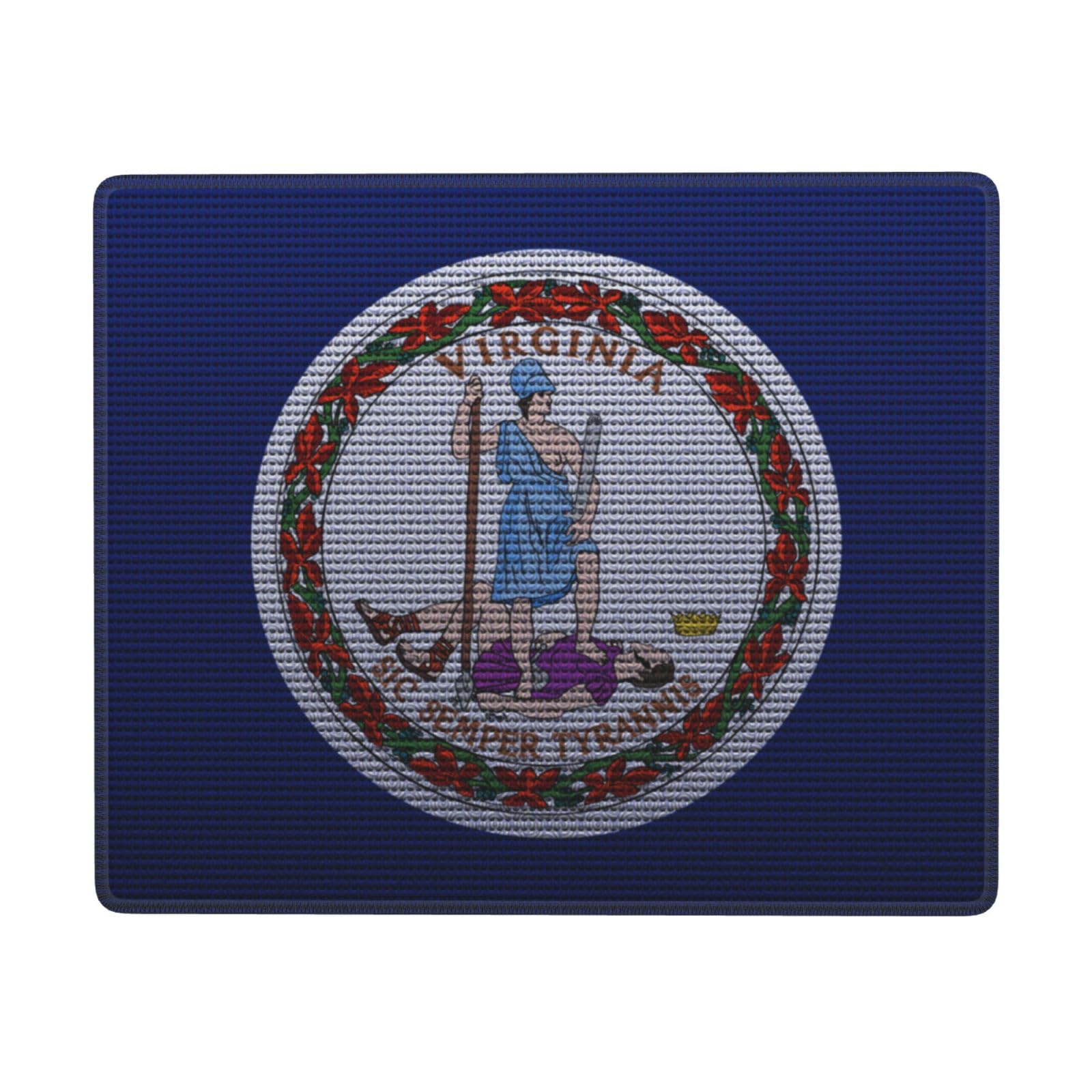 Virginia Flag Knit Effect Mouse Pad - Waterproof, Non-Slip Rubber Base - 7x9 Inch Office & Gaming Mousepad for Laptop & PC - Perfect for Work, Gaming & Home Office Use