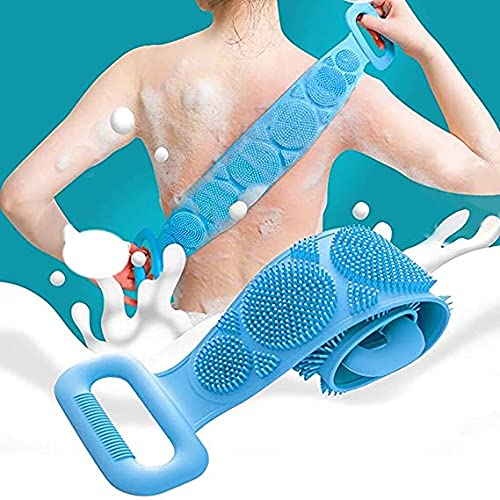 CHESTA Silicone Exfoliating Scrubber Belt - Dual-Sided Shower Scrubber for Deep Cleansing, Dead Skin Removal & Massage - Reusable Bath Towel Alternative for Men & Women - Perfect for Spa, Gym & Travel Use