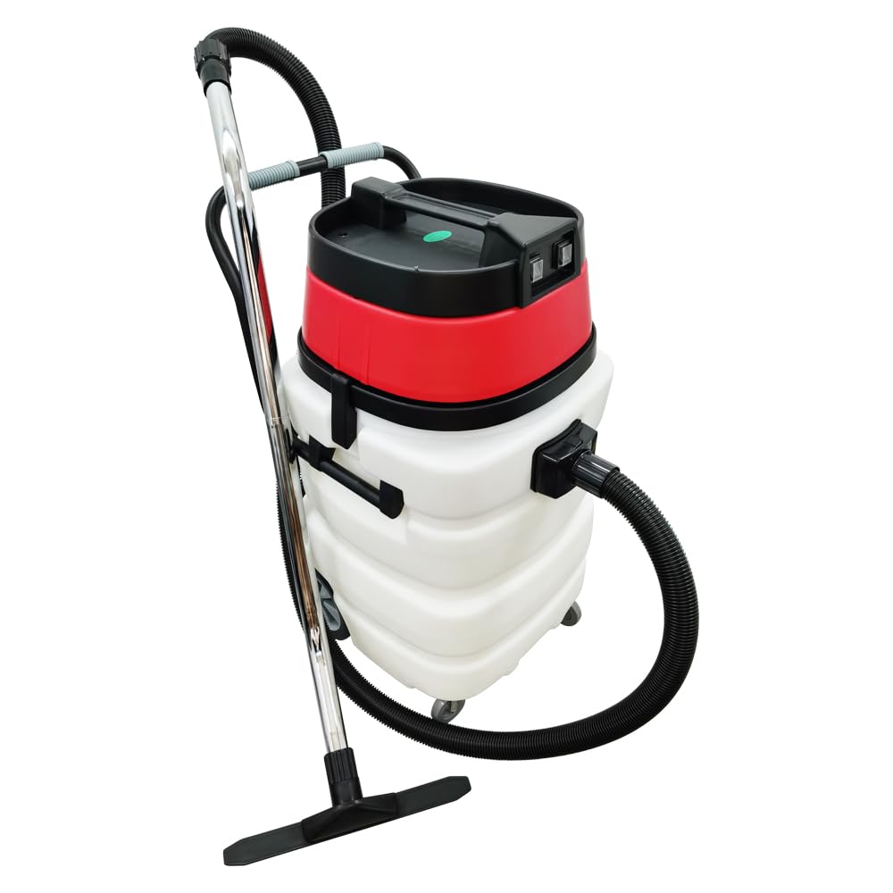 Commercial Wet/Dry Vacuum Cleaner - 2000W 90L (24 Gallon) Dust Extractor with 2 Motors & Auto Dust Shaking - 110V Heavy Duty Water Vacuum for Industrial Cleaning, Construction Sites, and Workshop Dust Collection