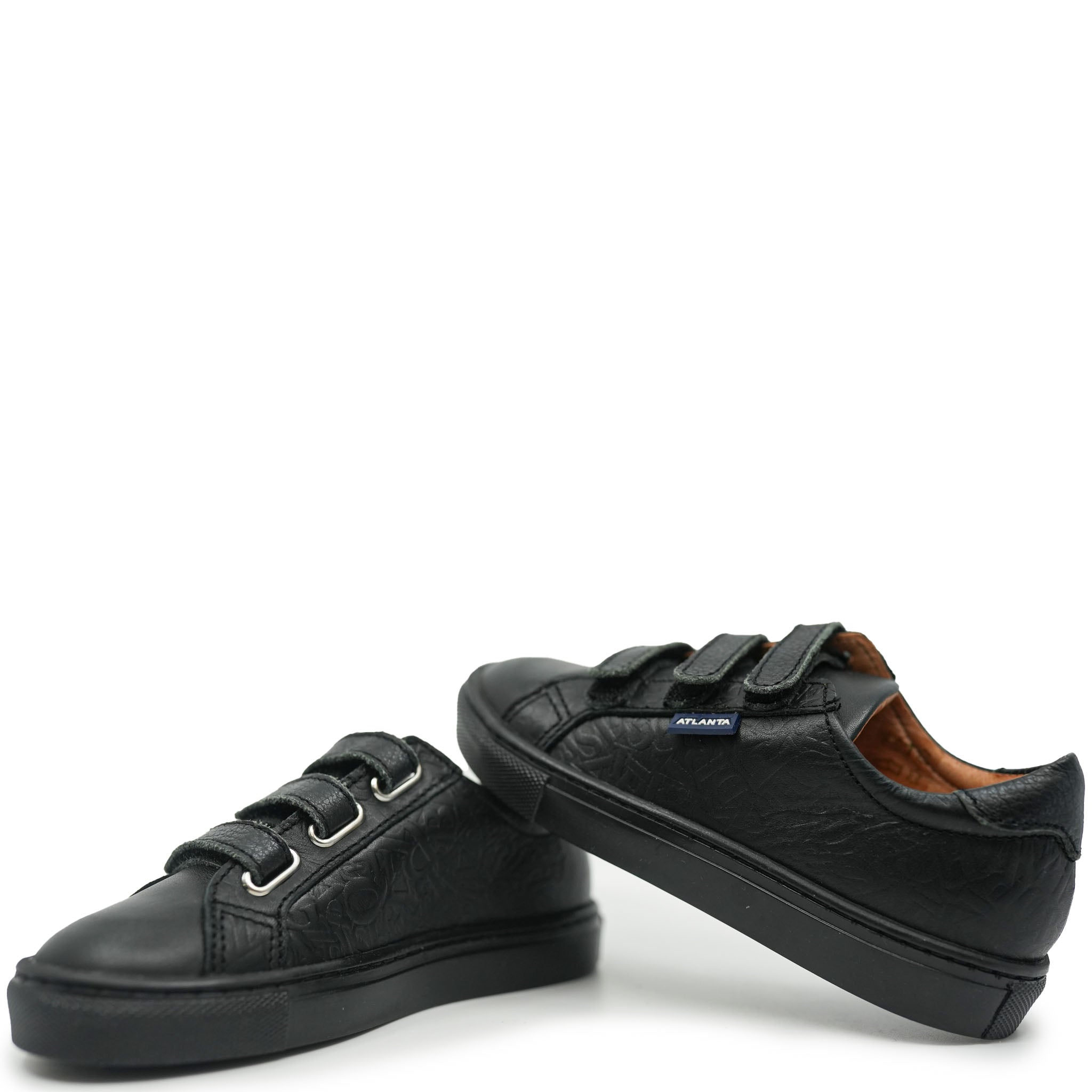 Atlanta Black Print Velcro Moccasin Sneakers - Comfortable Slip-On Shoes for Men & Women | Perfect for Casual Wear, Walking, and Outdoor Activities