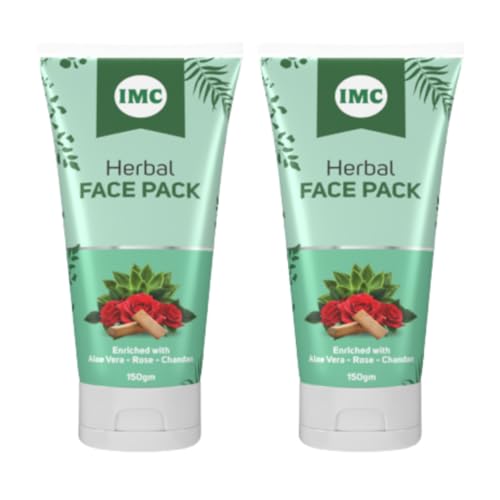 IMC Herbal Face Pack - Natural & Glow Boosting (2 Pack, 150g Each) for Acne, Dark Spots & Radiant Skin | Daily Skincare & Spa Treatment