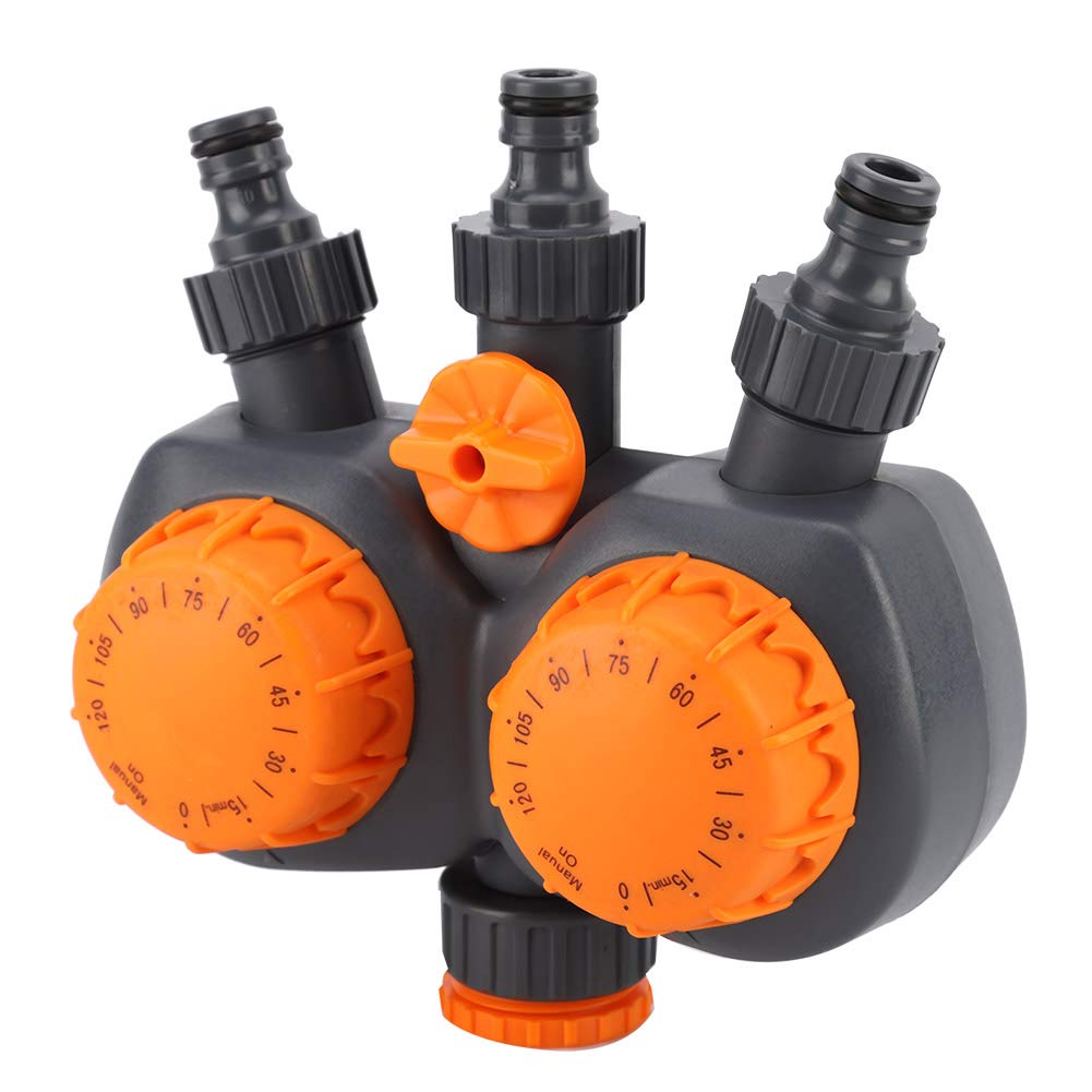 Automatic Garden Water Timer - Dual Outlet Irrigation Timer for Plants, Flowers & Lawn - Outdoor Watering Controller with Easy Setup - Perfect for Drip Systems, Sprinklers & Hose Faucets