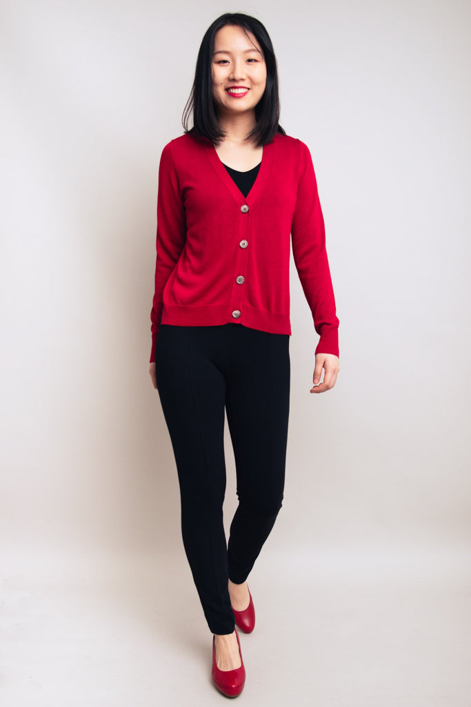 Jessica Women's Sweater - Soft Bamboo Cotton Blend, Long Sleeve Pullover with Lipstick Design | Perfect for Fall Fashion, Office Wear & Casual Outfits