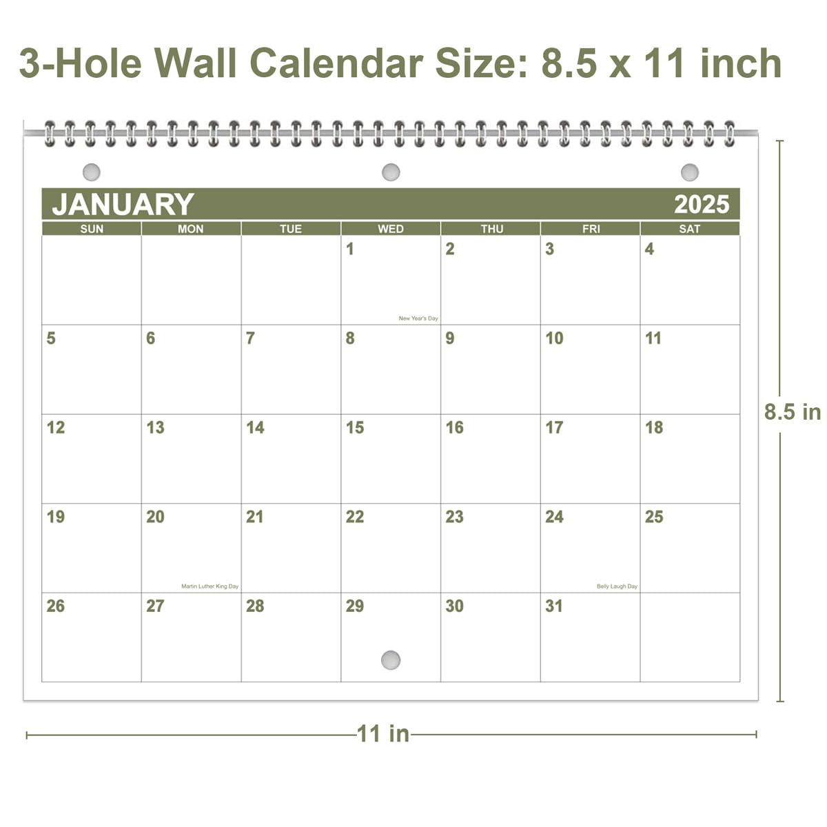 2025-2026 18-Month 3-Ring Binder Calendar (Jan 2025-Jun 2026) | Premium Hole-Punched Wall Planner | 8.5