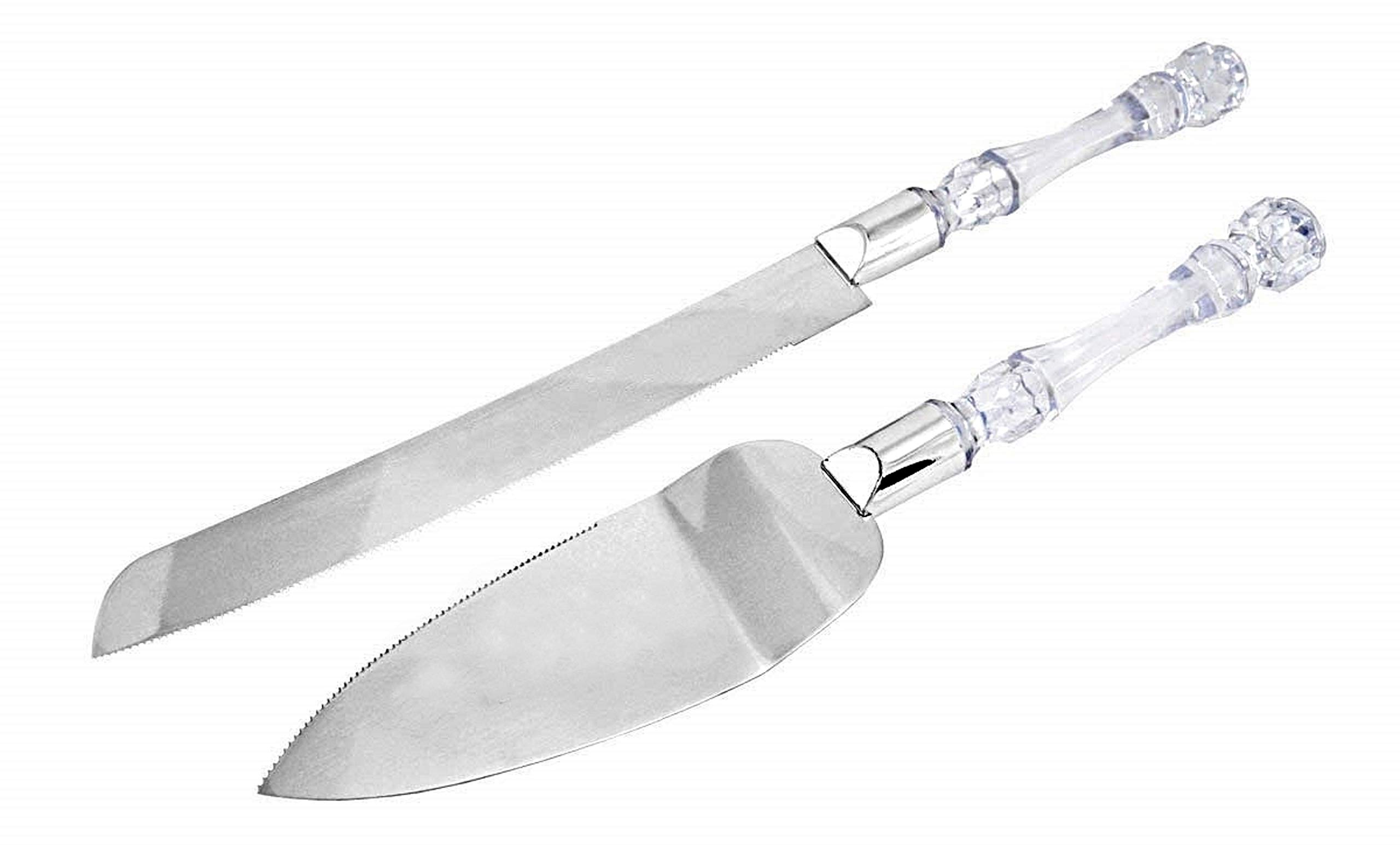 Elegant Wedding Cake Knife and Server Set - Stainless Steel Cake Cutting Set for Bridal Showers, Weddings, and Anniversary Celebrations