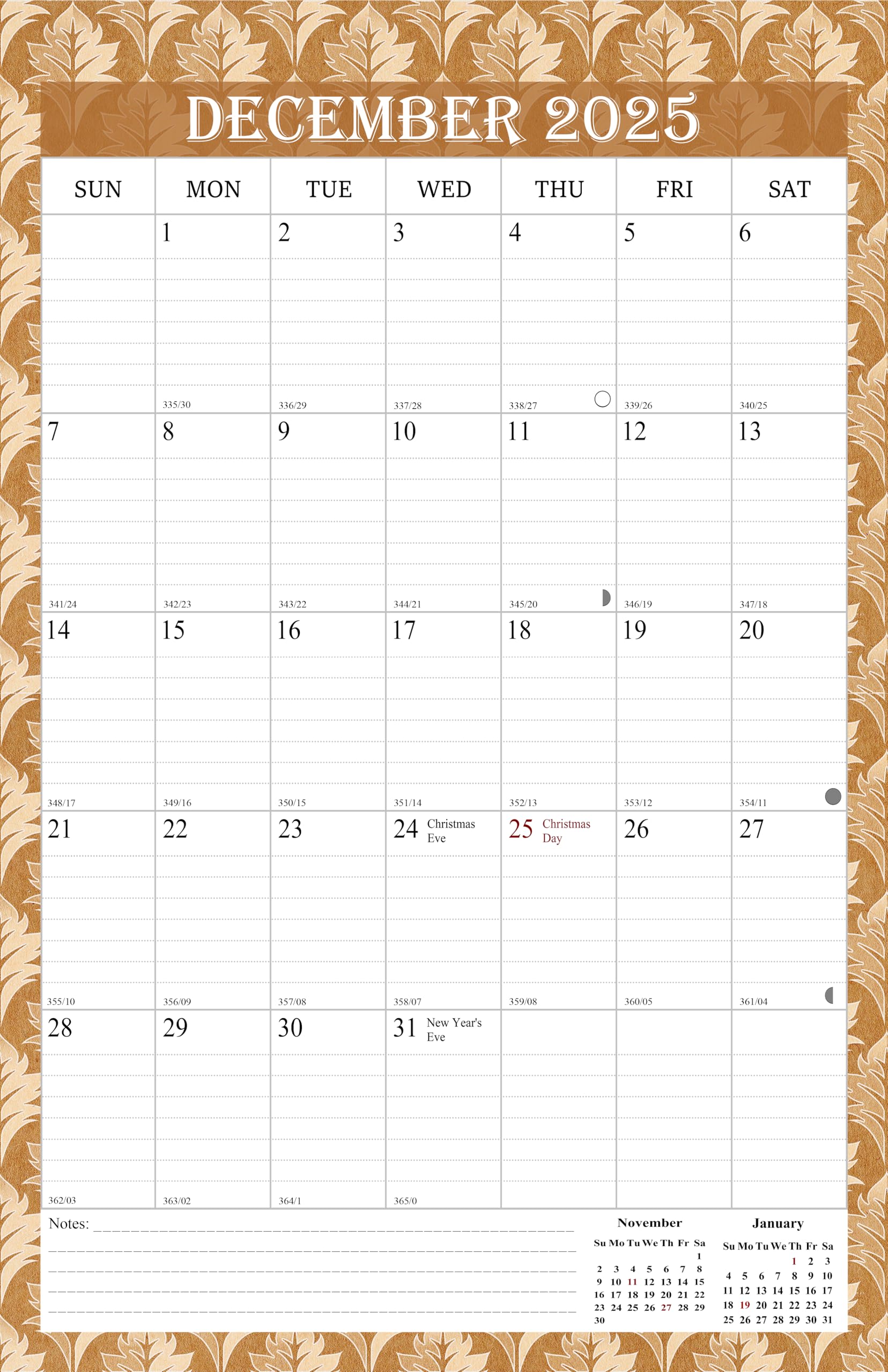 2025 Spiral-Bound Wall Calendar - 11