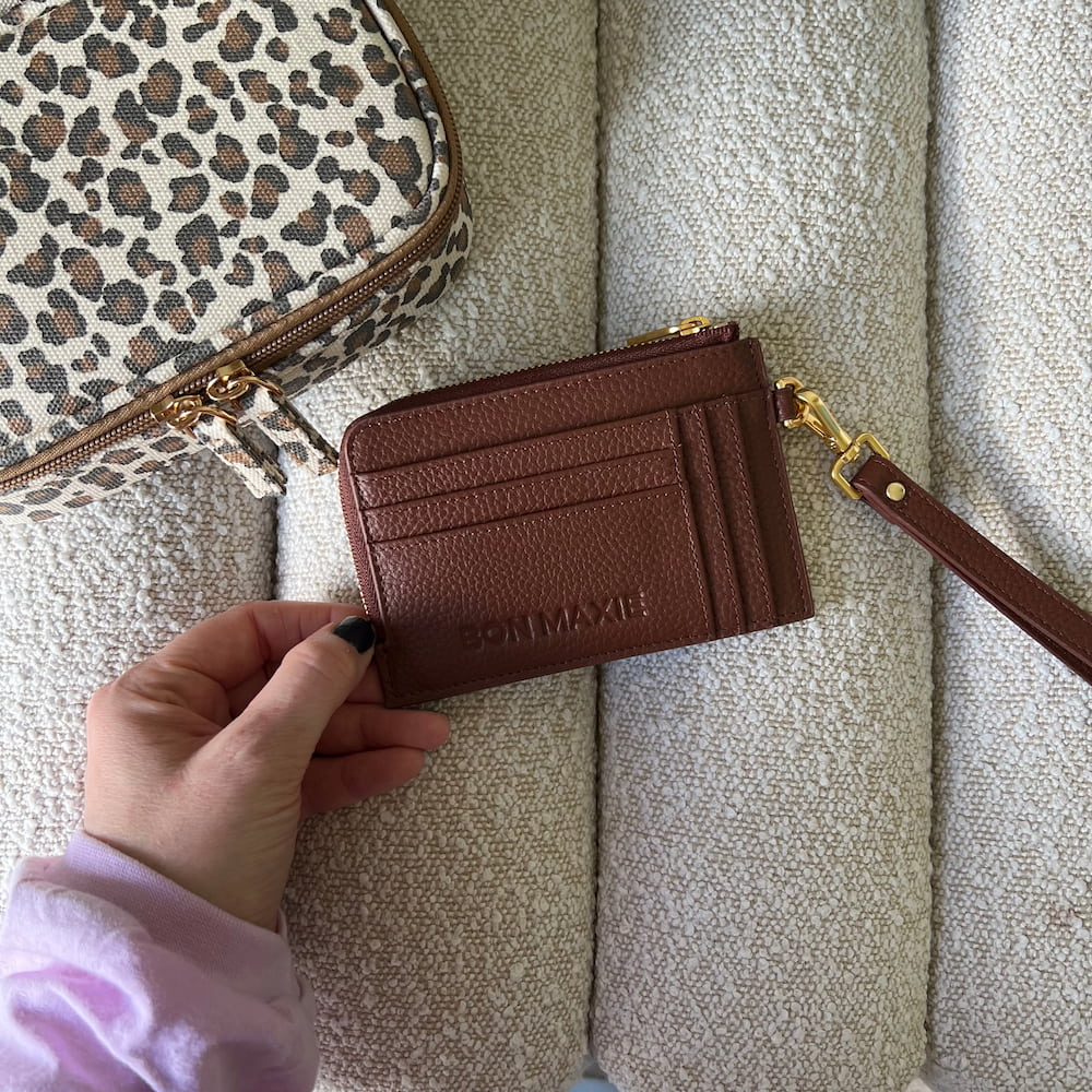 Everyday Leather Mini Wallet for Women - Slim RFID Blocking Credit Card Holder - Chocolate Brown | Perfect for Travel, Shopping & Daily Essentials