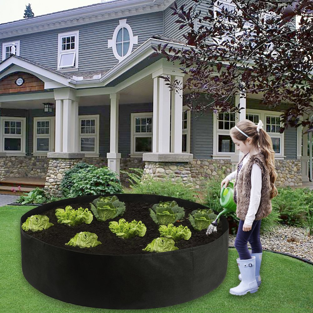 50 Gallon Round Fabric Grow Bag for Plants, Flowers & Vegetables - Breathable Garden Plant Bed, Raised Planting Container for Outdoor Gardening, Patio & Balcony