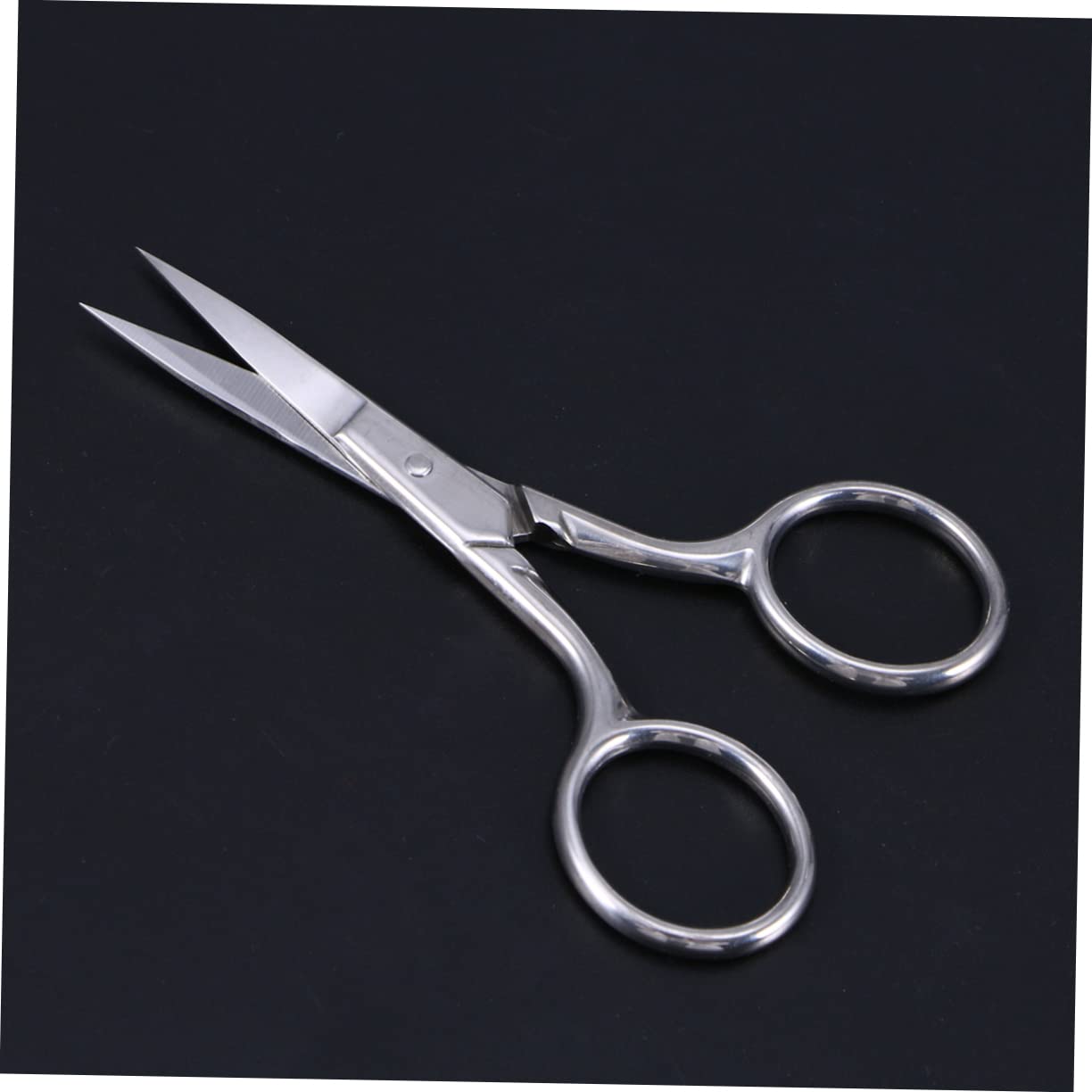 2-Pack Stainless Steel Facial Hair Scissors - Precision Eyebrow & Nose Hair Trimming Scissors with Sharp Pointed Tips for Grooming, Salon & Personal Care Use at Home or Travel