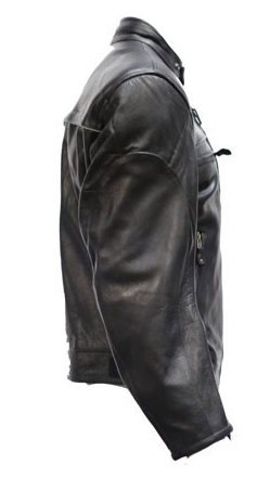 Men's Vented Leather Motorcycle Jacket with Reflective Piping - Breathable Biker Jacket for Cruiser & Sport Riding, Commuting & Night Safety