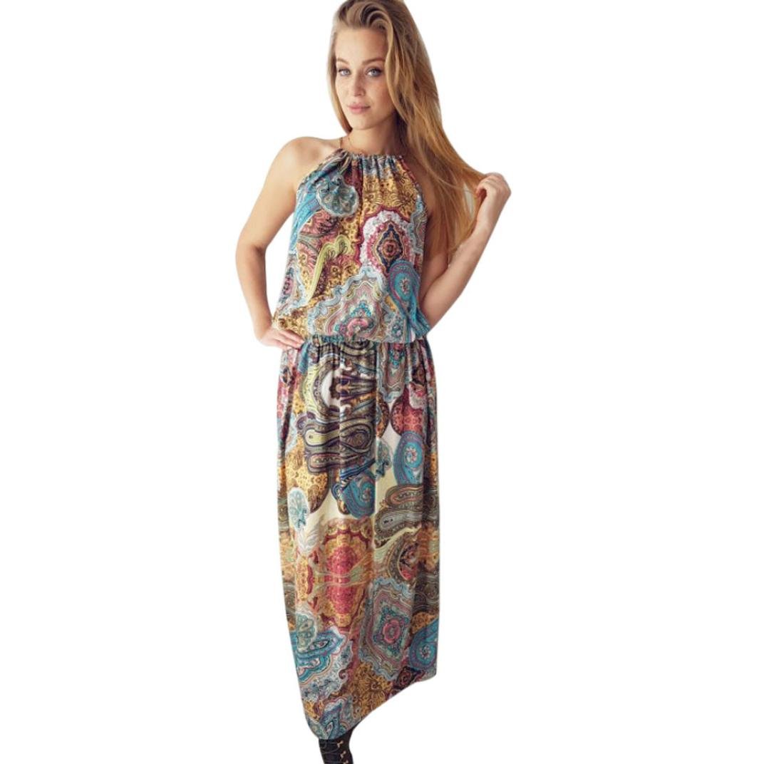 2019 Vintage Boho Floral Maxi Dress for Women - Summer Beach Party & Evening Wear - YANG-YI Clearance Sale