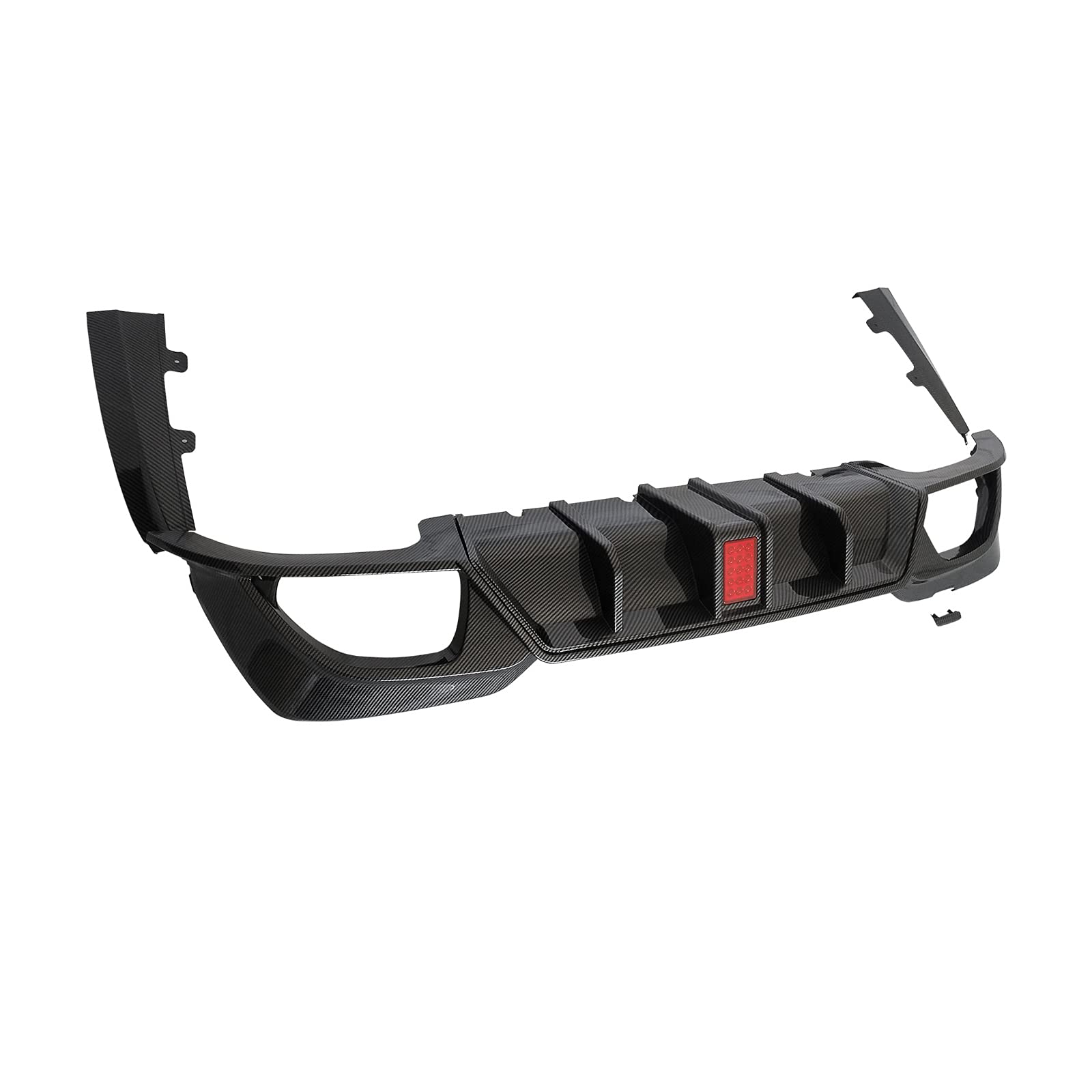 NINTE Rear Diffuser for 2019-2022 BMW 3 Series G20 M Sport Bumper - Painted Carbon Fiber Style Lower Lip with Functional Brake Light | Perfect for Car Upgrades & Street Racing Style Enhancement