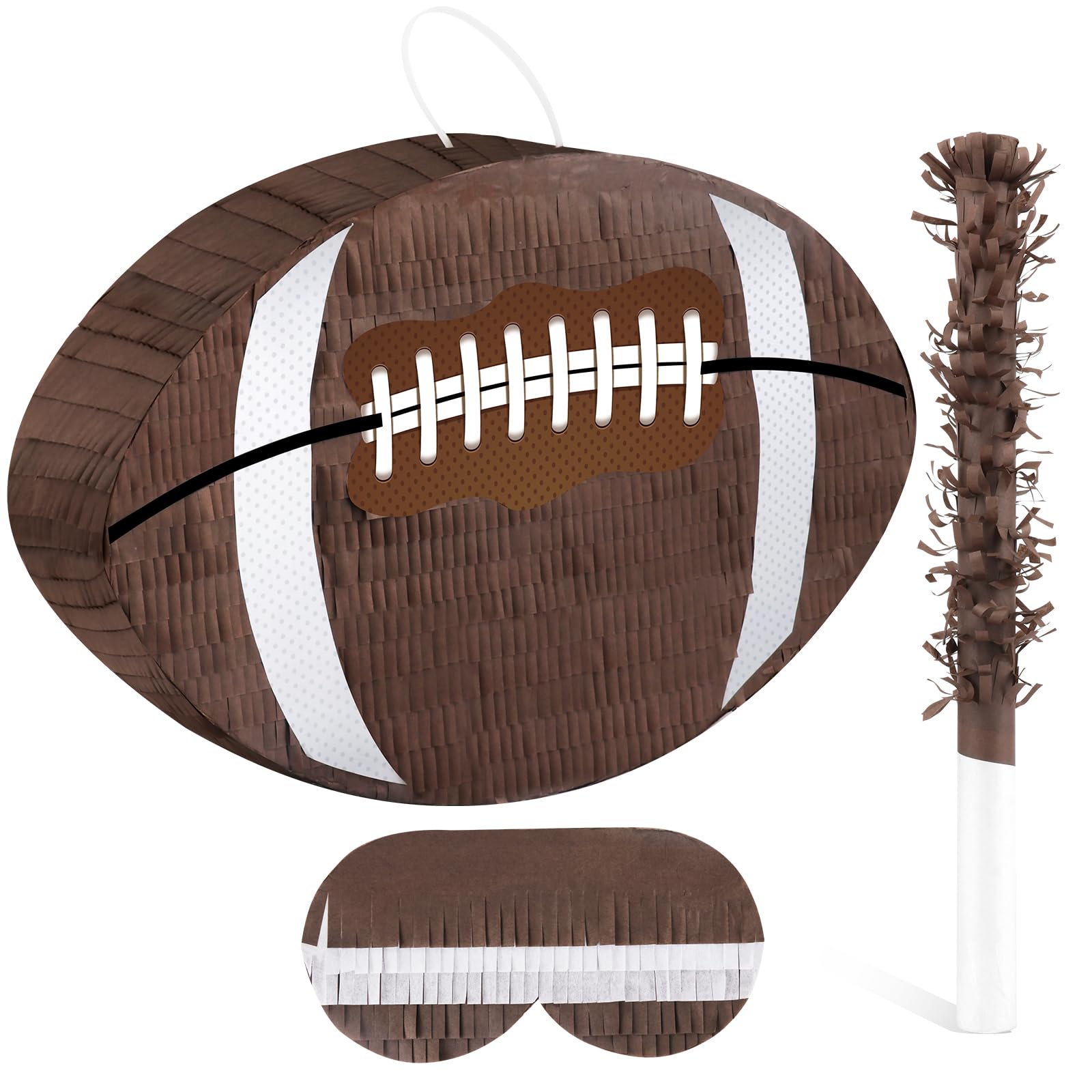 Football Pinata with Stick - Kids Sports Party Decor for Birthday Games