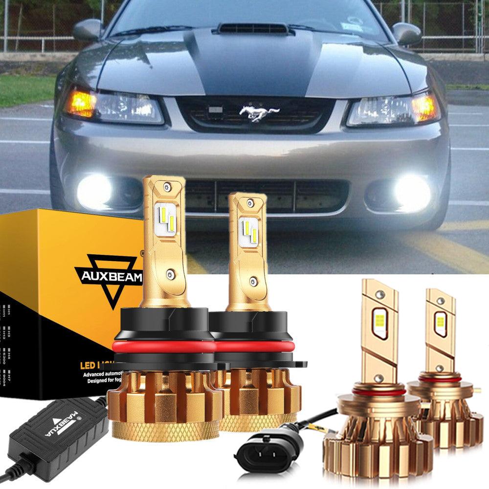 2003-2004 Ford Mustang SVT Cobra F-16 Plus Series CANBUS LED Headlight Bulbs - 14000LM High/Low Beam Conversion Kit (Perfect for Night Driving & Car Shows)