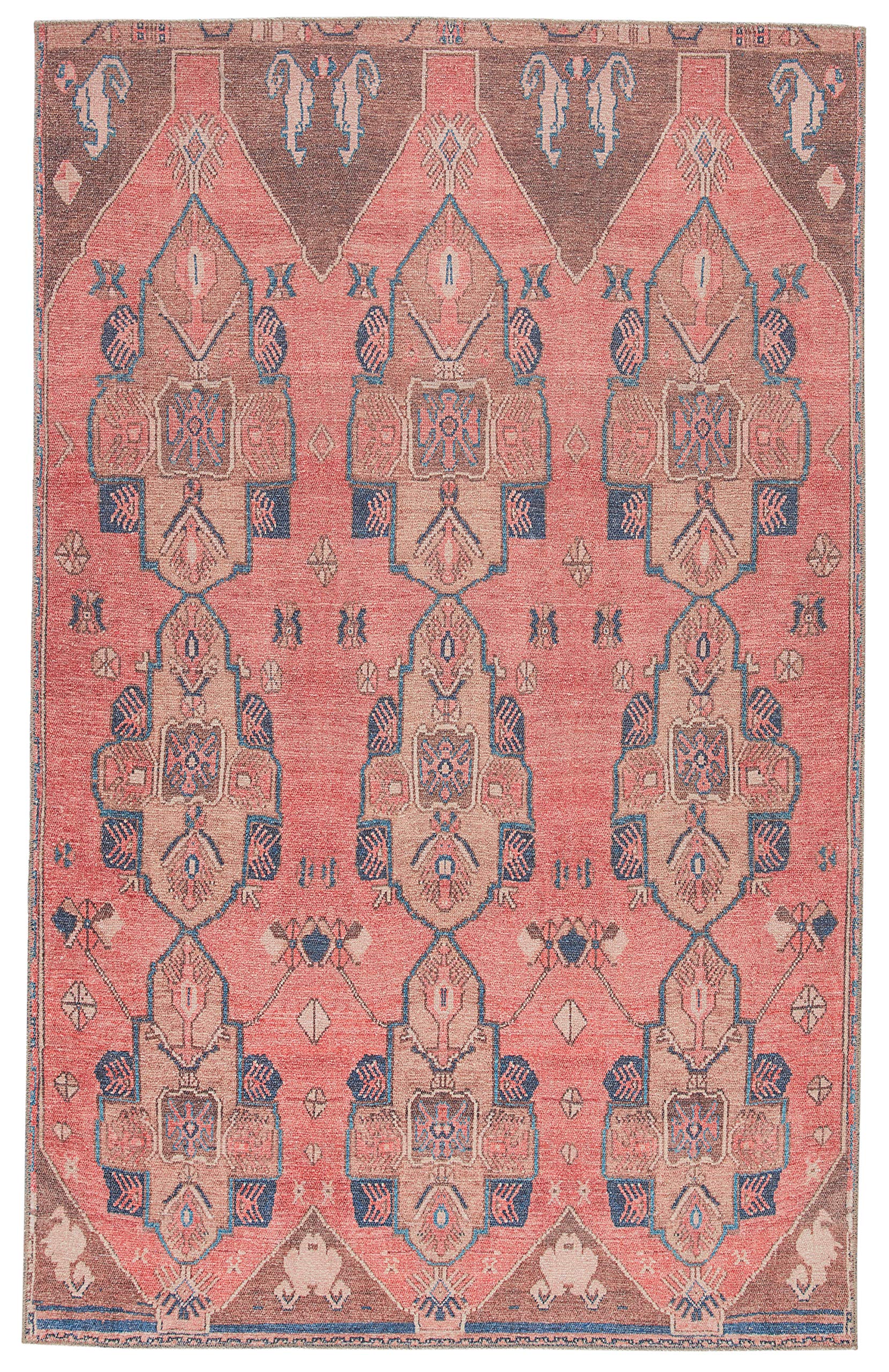 Jaipur Living Machine Washable 6x9 Area Rug - Farmhouse Style in Pink & Blue - Perfect for Living Room, Bedroom & Home Decor