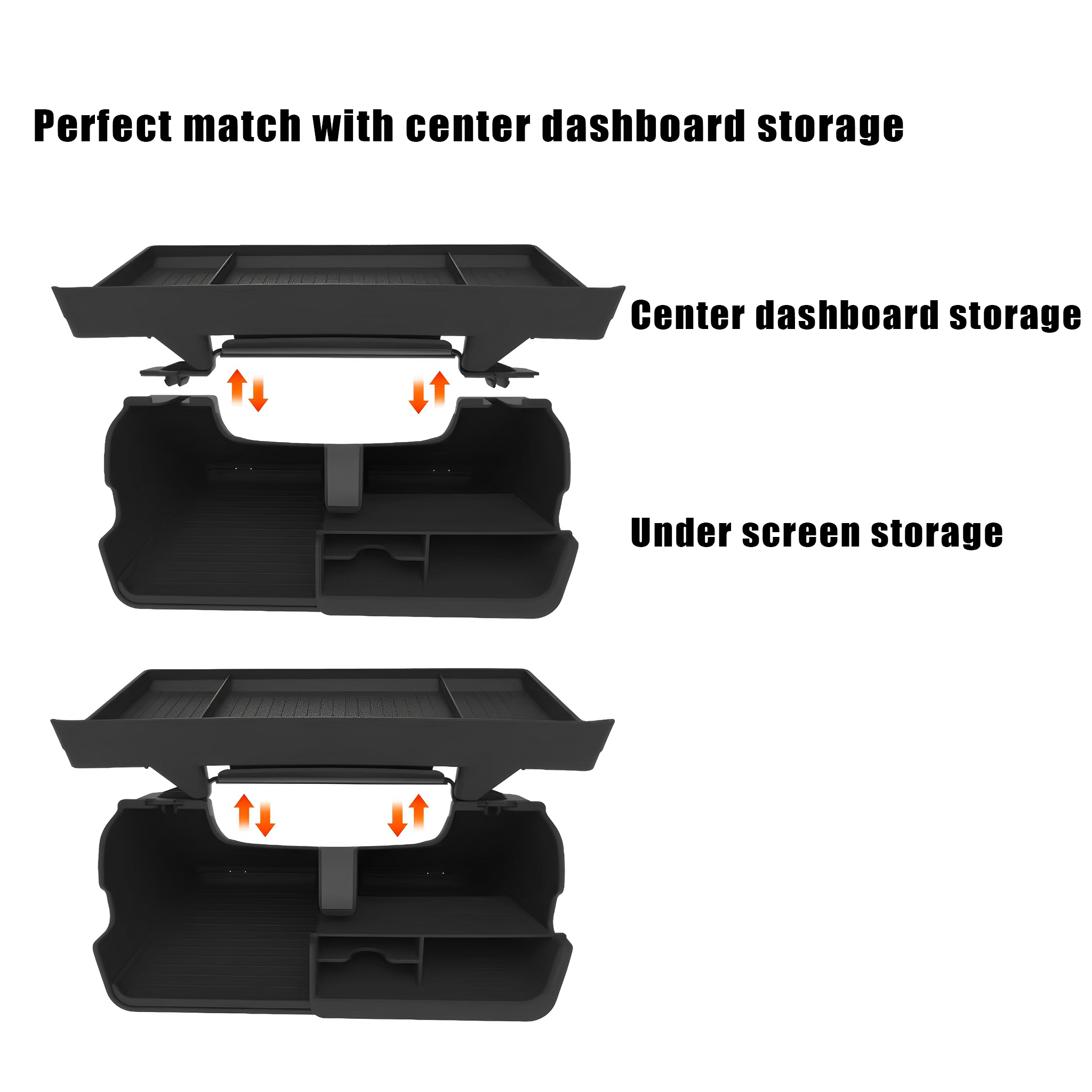 Tesla Model 3 & Y Center Console Organizer - Under Screen Storage Tray for Phone, Wallet & Accessories - Perfect for Road Trips & Daily Commuting